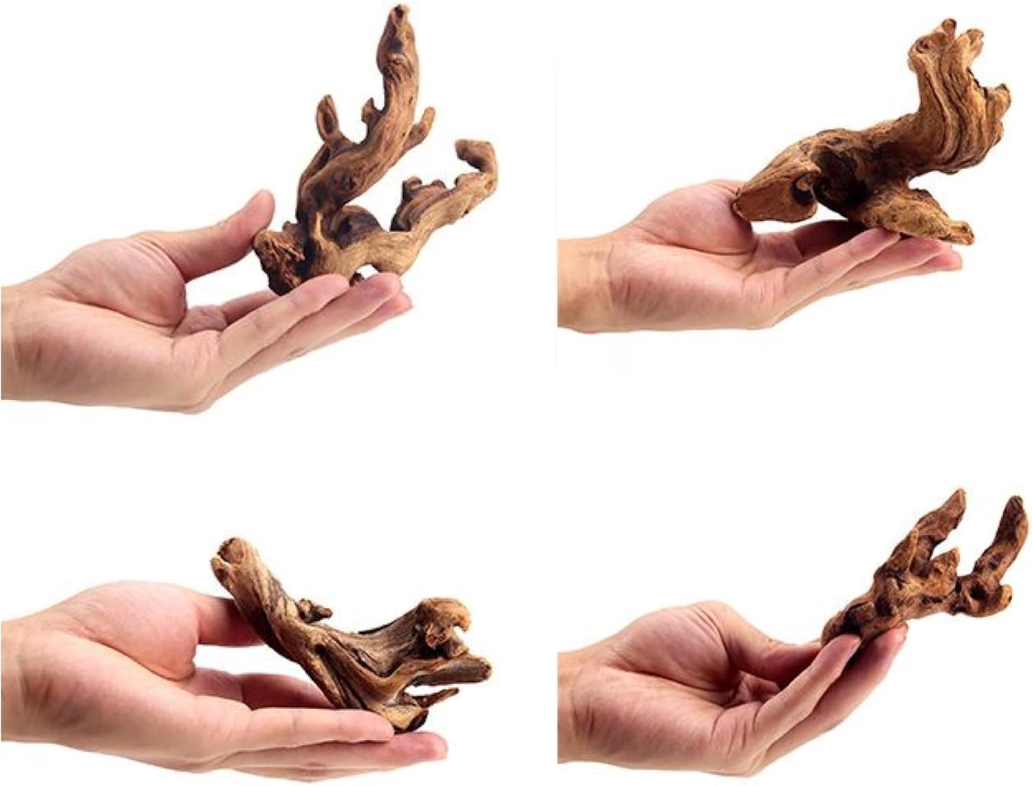 YZHZOM Small Natural Driftwood for Aquarium Styling Carefully Selected Natural Aquarium Decor Driftwood for Reptile Tank Reptile Tank Wood Decor (Driftwood 4-6inch 4pcs)