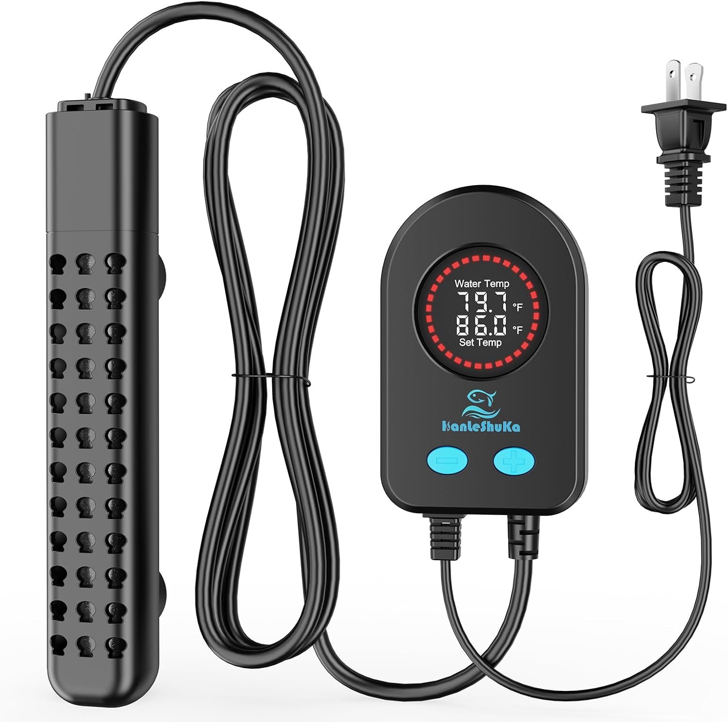 100W Aquarium Heater for 10-20 Gallon with Auto Shut-Off When Leaving Water—Submersible Fish Tank Heater, Dry-Burn & Overheat Protection, Explosion-Proof, Freshwater Saltwater Turtle Tank