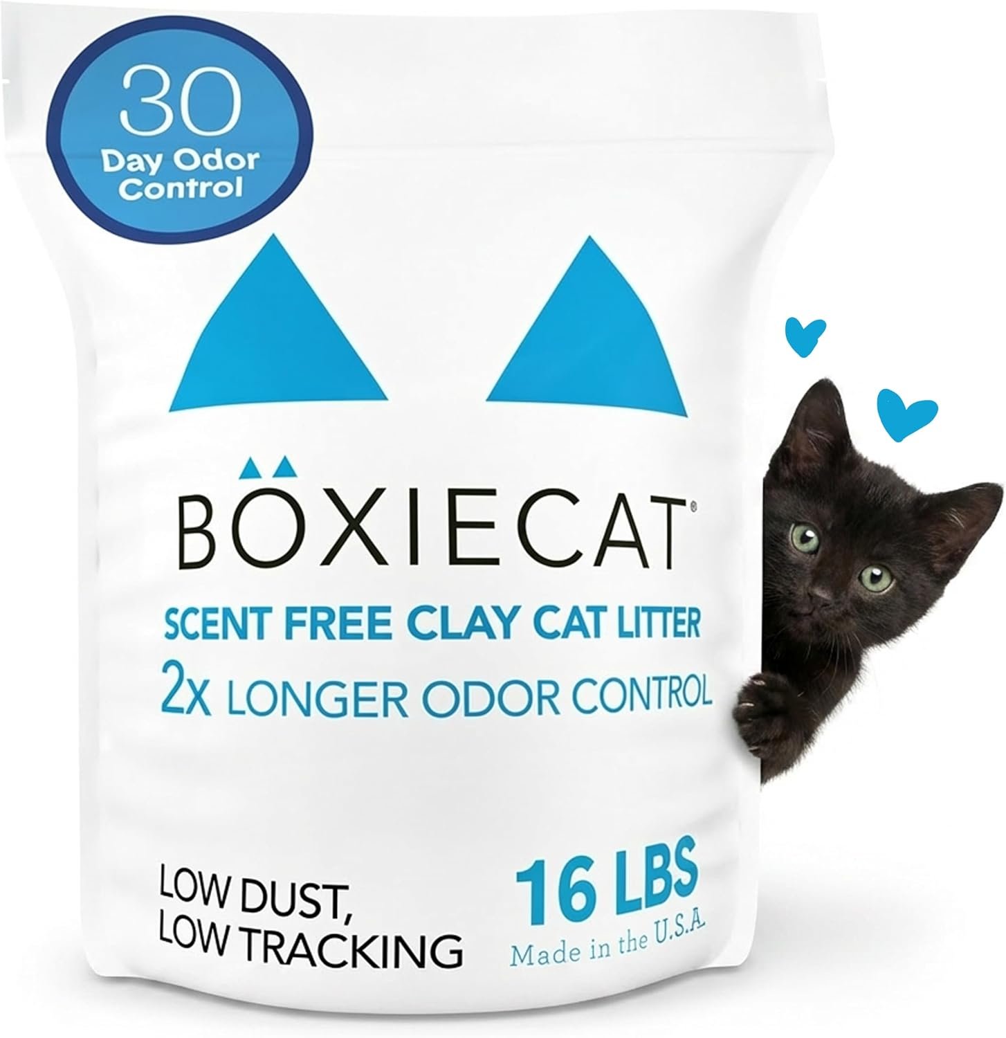 Boxie Premium Unscented Clumping Cat Litter 30+ Day Odor Control 16 lb