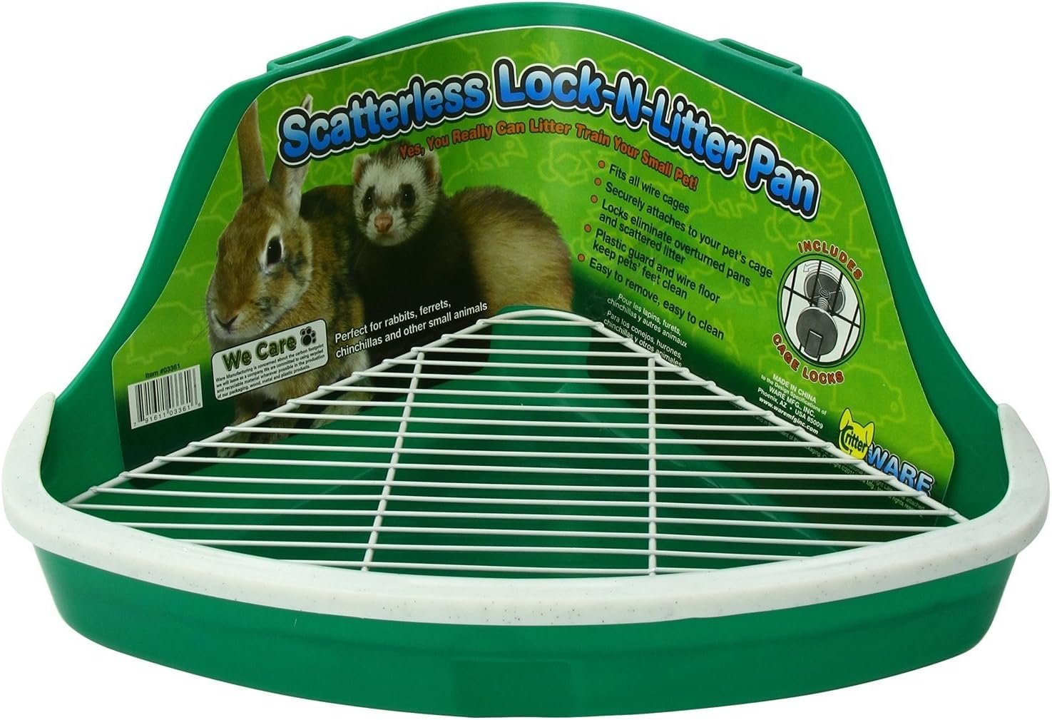 Ware Manufacturing Plastic Scatterless Lock-N-Litter Bigger Pet Pan, Jumbo – Colors May Vary