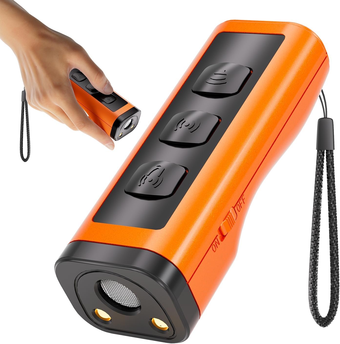 Dog Bark Deterrent Devices Rechargeable Anti-Barking Device for Dogs 50ft Long Range Ultrasonic Correct Your Dog’s Bad Behavior at the Push of aButton Better Than Shock Collars or Dog Training Collars