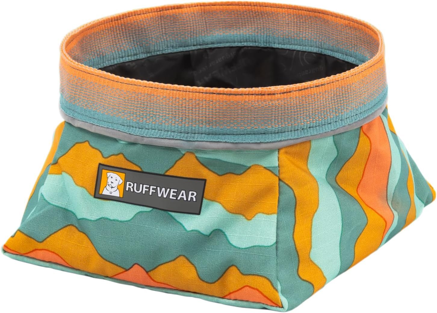 Ruffwear, Quencher Collapsible Dog Bowl, Spring Mountains, Medium | Packable Food & Water Bowl with Waterproof Lining, Water-Resistant Shell, & Reflective Trim, Lightweight, 4.2 Cups (1 L)