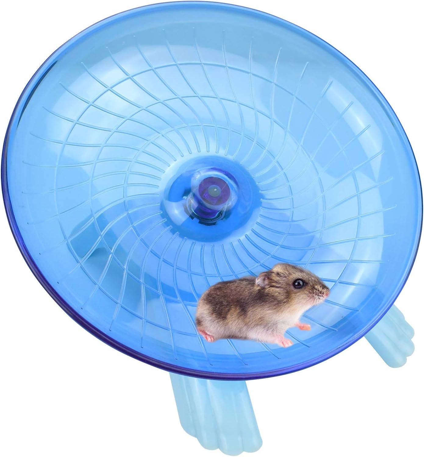 Nanaborn Hamster Wheel Silent for Cage Hermit Crab Tank Accessories (Blue) | 7 Inch, Small, Plastic