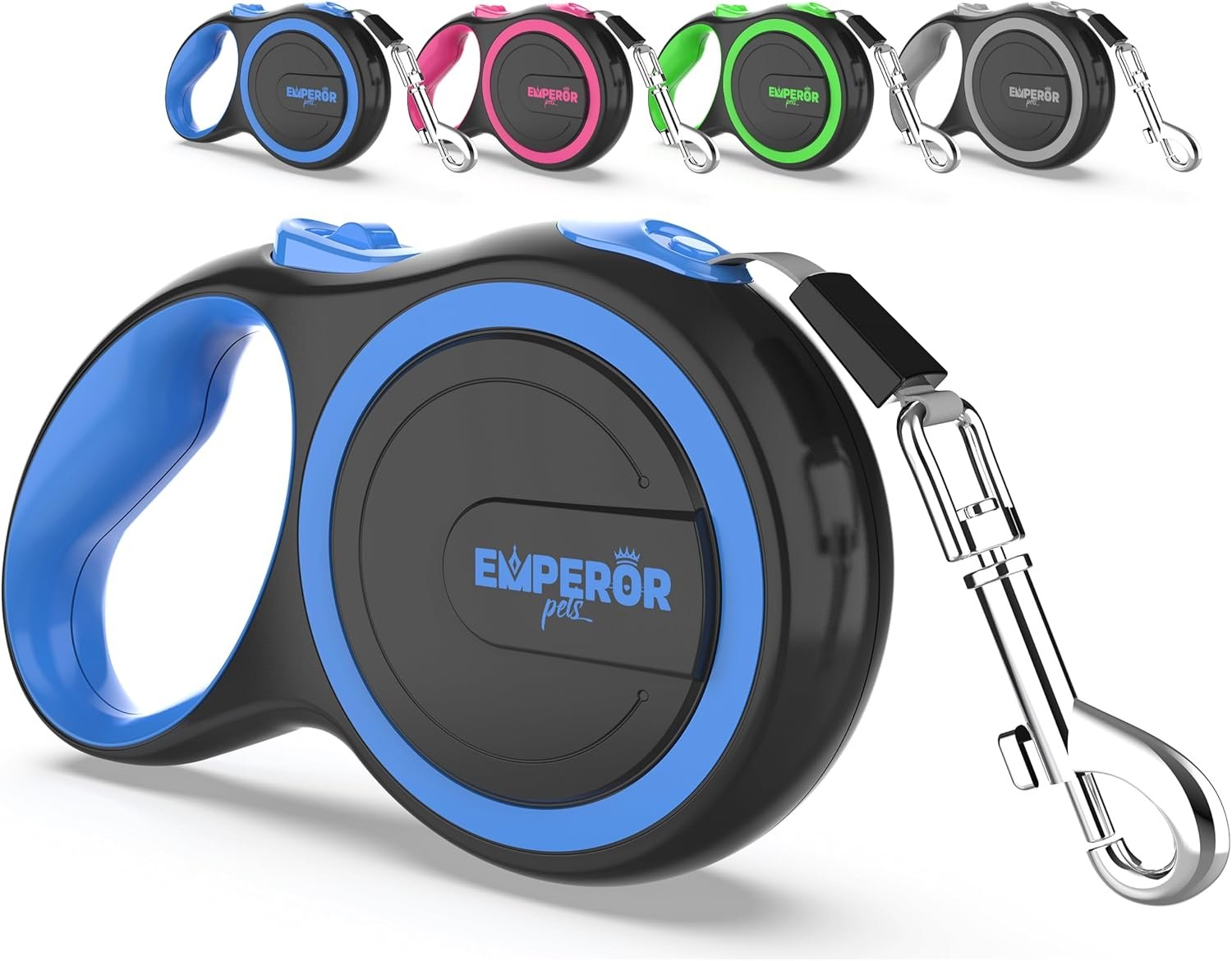 Emperor Pets 26 ft Retractable Dog Leash Large Dogs – Up to 110lbs, Heavy Duty Leash Retractable 26 ft, Dog Leashes for Large Breed Dogs -BL26