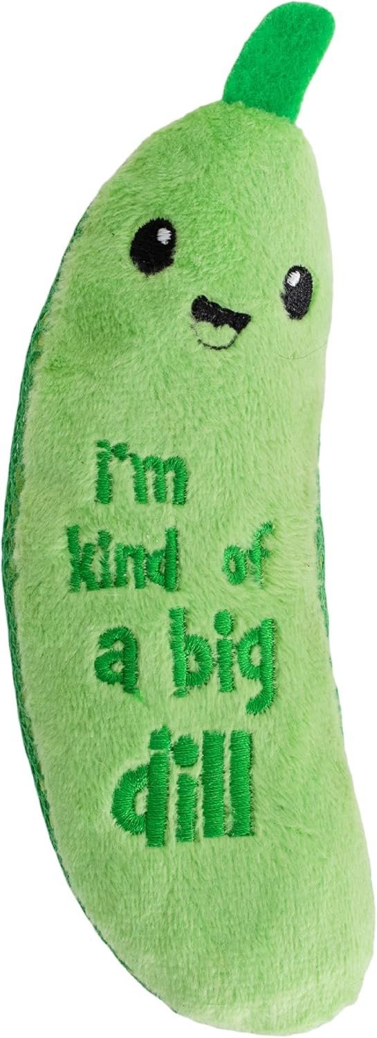 Catstages Crunchy Pickle Kicker Cat Toy – Plush Crinkle Toy with Catnip and Dental Mesh, 6.5″