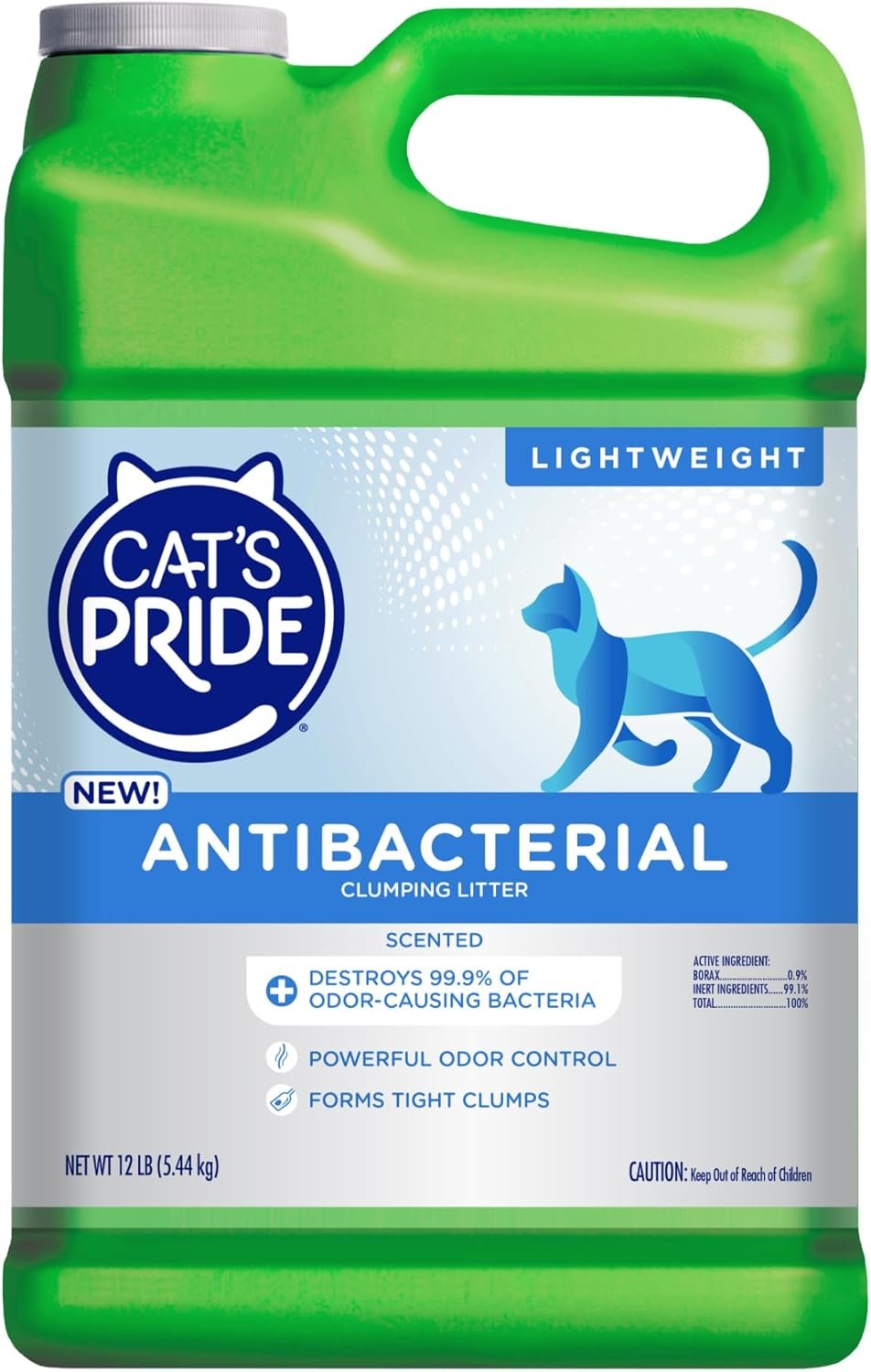 Cat’s Pride Antibacterial Litter, Odor-Eliminating Lightweight Scented 12lb