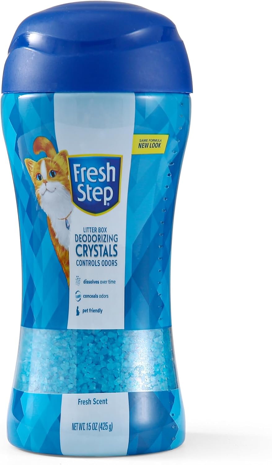 Fresh Step Cat Litter Crystals Deodorizer, Non Toxic Odor Neutralizing Crystals for Litter Boxes that Help Control Smells and Keep Home Areas Fresh, Fresh Scent, 15 Ounce | Non-toxic crystals neutralize odor at the source in any litter box, keeps home areas smelling fresh