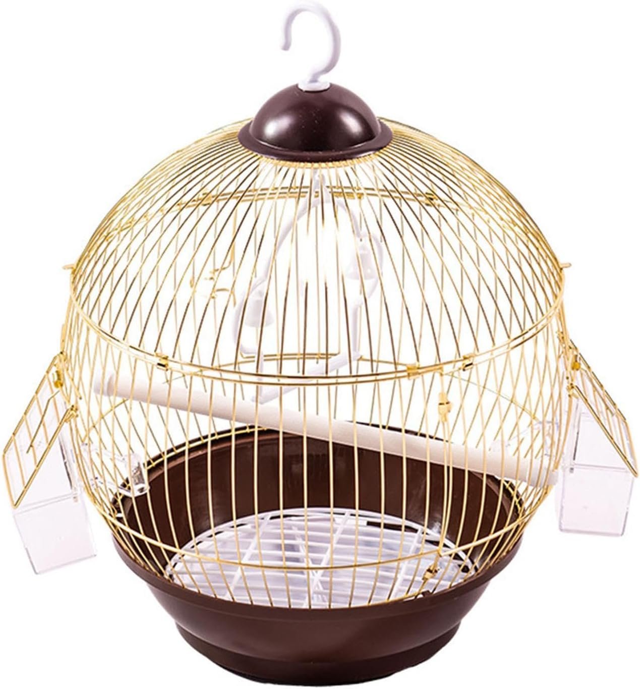 Stand Cage Bird Cage Hanging Cage Parrot Birdcage for Finches Small Birds, Gold
