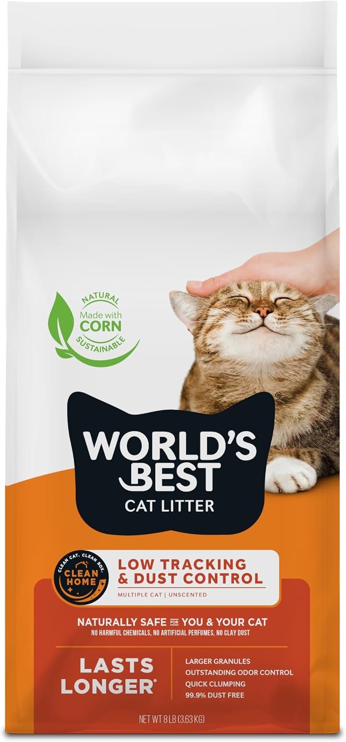 World’s Best Cat Litter, Low Tracking & Dust Control, Unscented, 8 lb Bag
