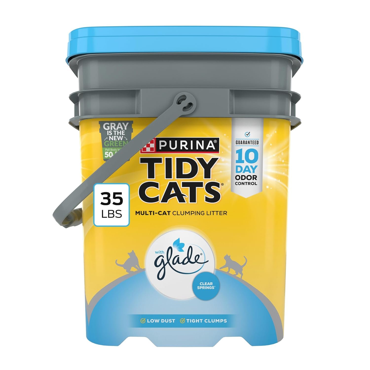 Purina Tidy Cats Clumping Cat Litter, Glade Clear Springs Multi Cat Litter – 35 Pound (Pack of 1)