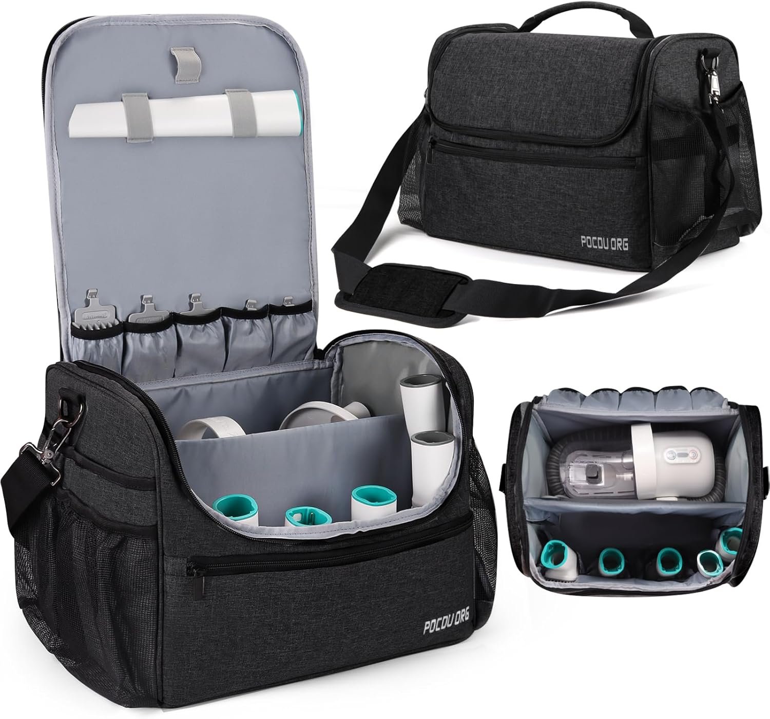 Pet Travel/Grooming Supplies Organizer Carry Bag – Compatible with Oneisall/Neabot Dog Grooming Vacuum, Large Capacity – Bag Only (Black)