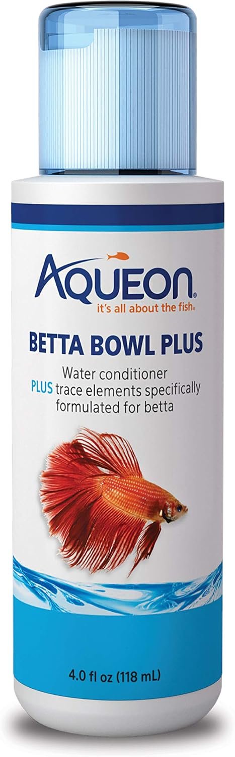 Aqueon Betta Bowl Plus Water Conditioner Neutralizes Chlorine and Ammonia for Betta Fish Tanks – 4 Ounces