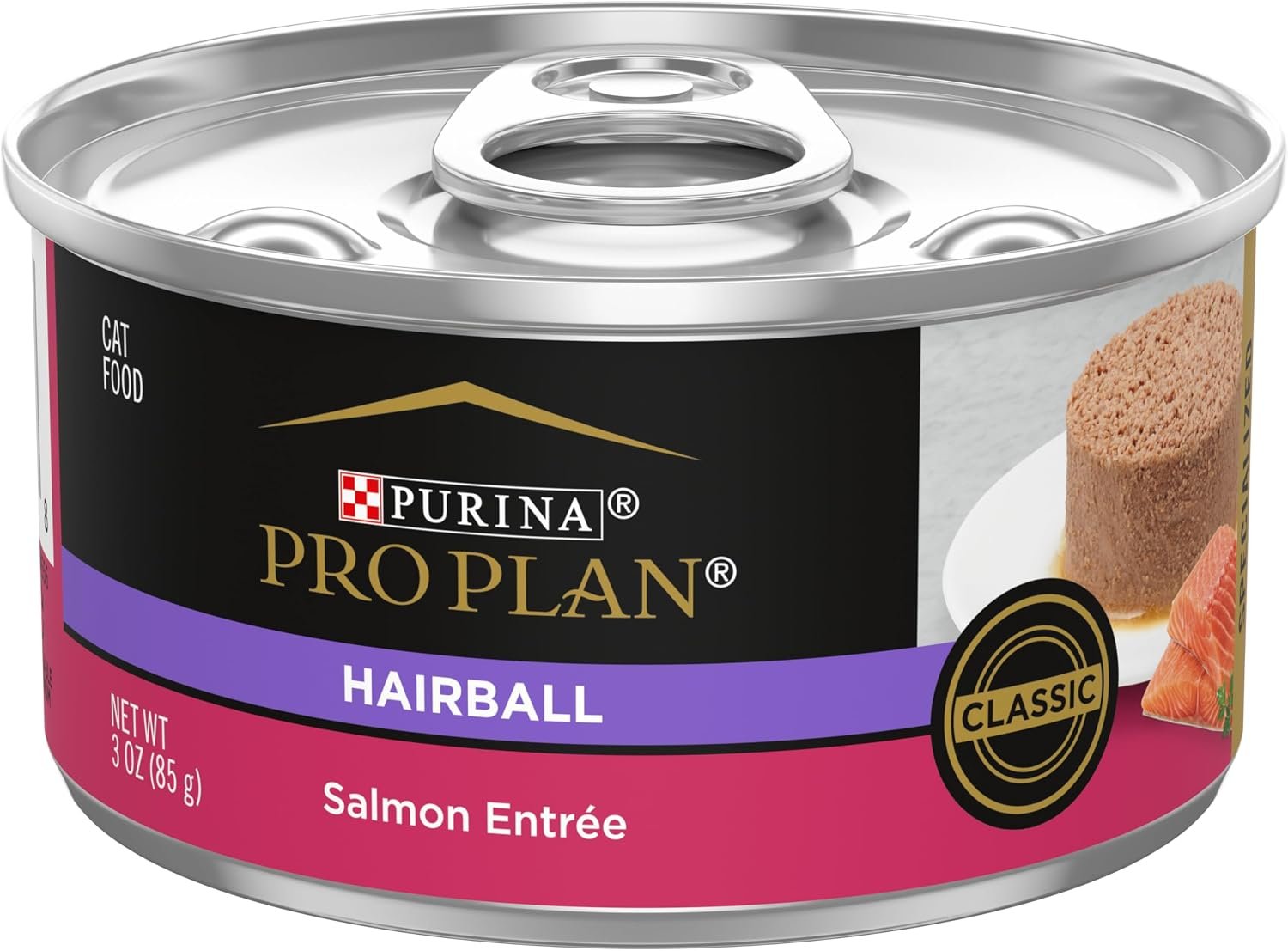 Purina Pro Plan Hairball Control Cat Food Wet Pate, Hairball Control Salmon Entree – (Pack of 24) 3 oz. Cans