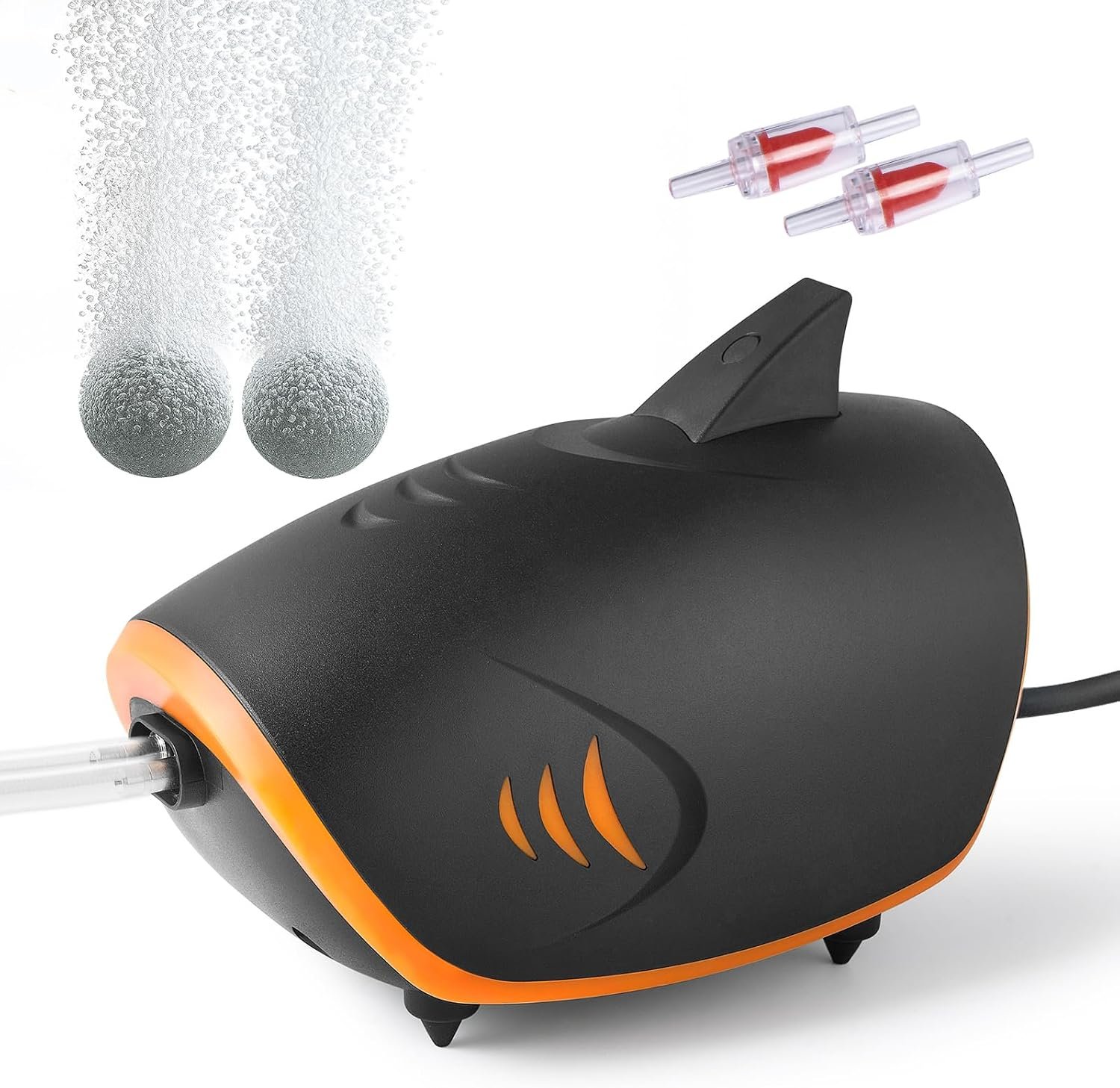HITOP 4W 110GPH Powerful Aquarium Air Pump, Quiet 2-outlets Aquarium Aerator, Adjustable Fish Tank Air Pump with Accessories, for 20-200 Gallon Tank, with ON/Off Button