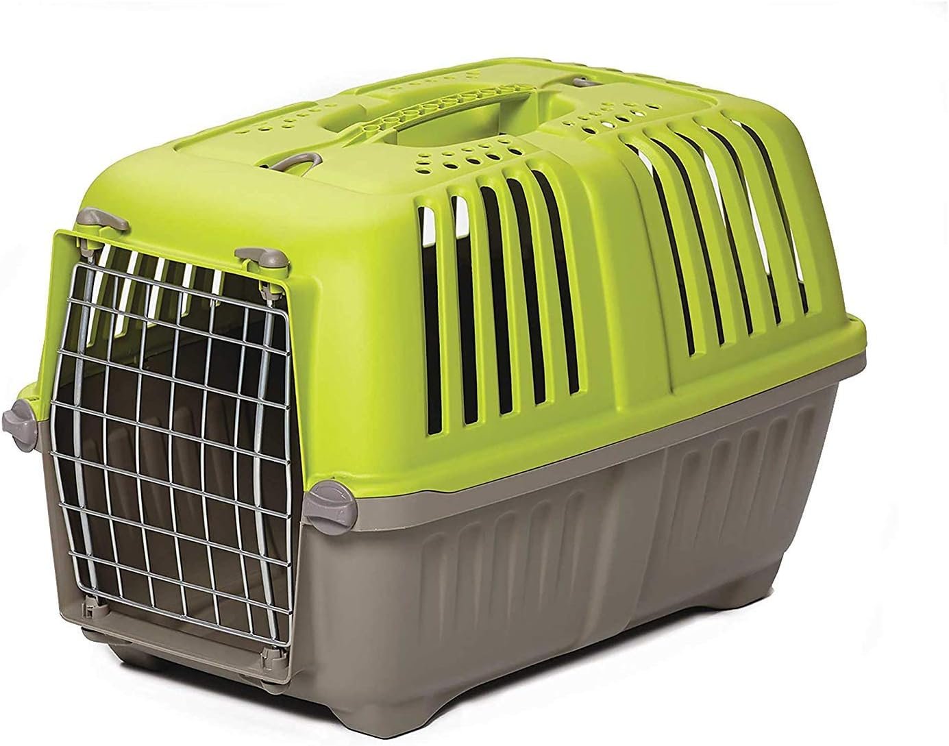 MidWest Spree Travel Carrier, 24-Inch, Small Pet Crate, Blue | Hard-Sided Pet Carrier, Steel Door, Ventilated Design, Locking Tabs, Easy Assembly