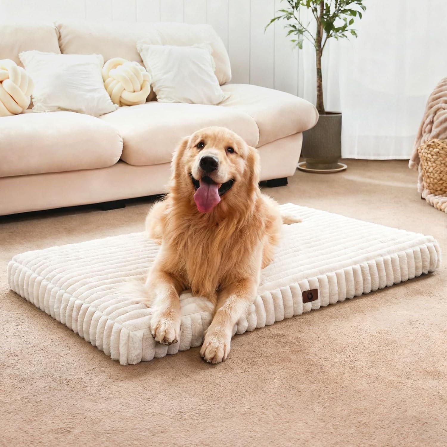 Dog Beds for Large Sized Dog, Orthopedic Foam with Waterproof Lining | Egg crate foam for joint support. Soft plush surface. Non-slip bottom. Removable & machine washable cover. OEKO-TEX certified