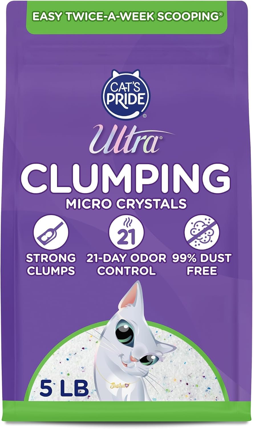 Ultra by Cat’s Pride Clumping Micro Crystals Litter, Fragrance Free, 5lb