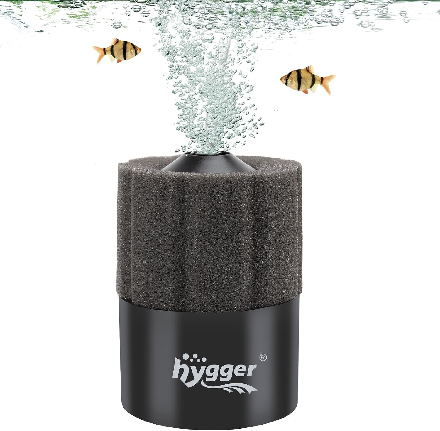 hygger Aquarium Sponge Filter 8-20 Gallon Small Fish Tank Filter for Turtle Breeding Fry Shrimp Snails Betta Air-Powered Filter with Reusable Biochemical Ball Spare Sponge Foam Filter