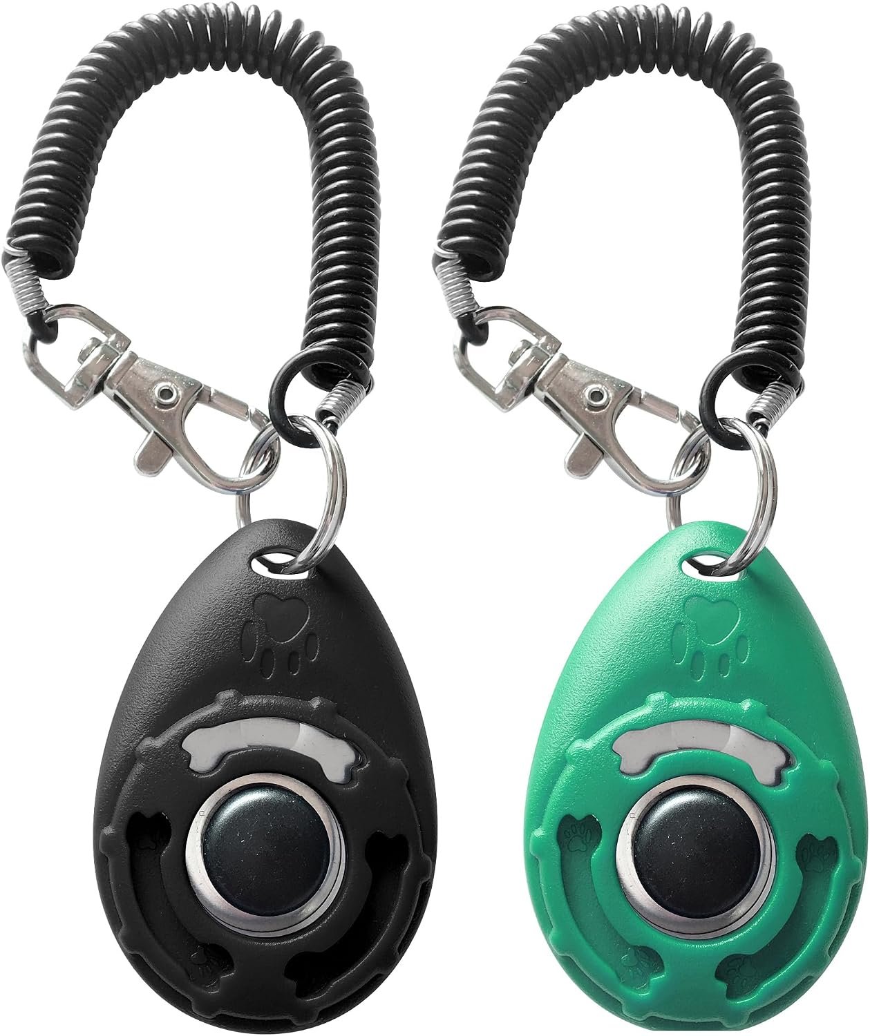Pet Training Clicker with Wrist Strap – Dog Training Clickers (Black +Bluegreen)