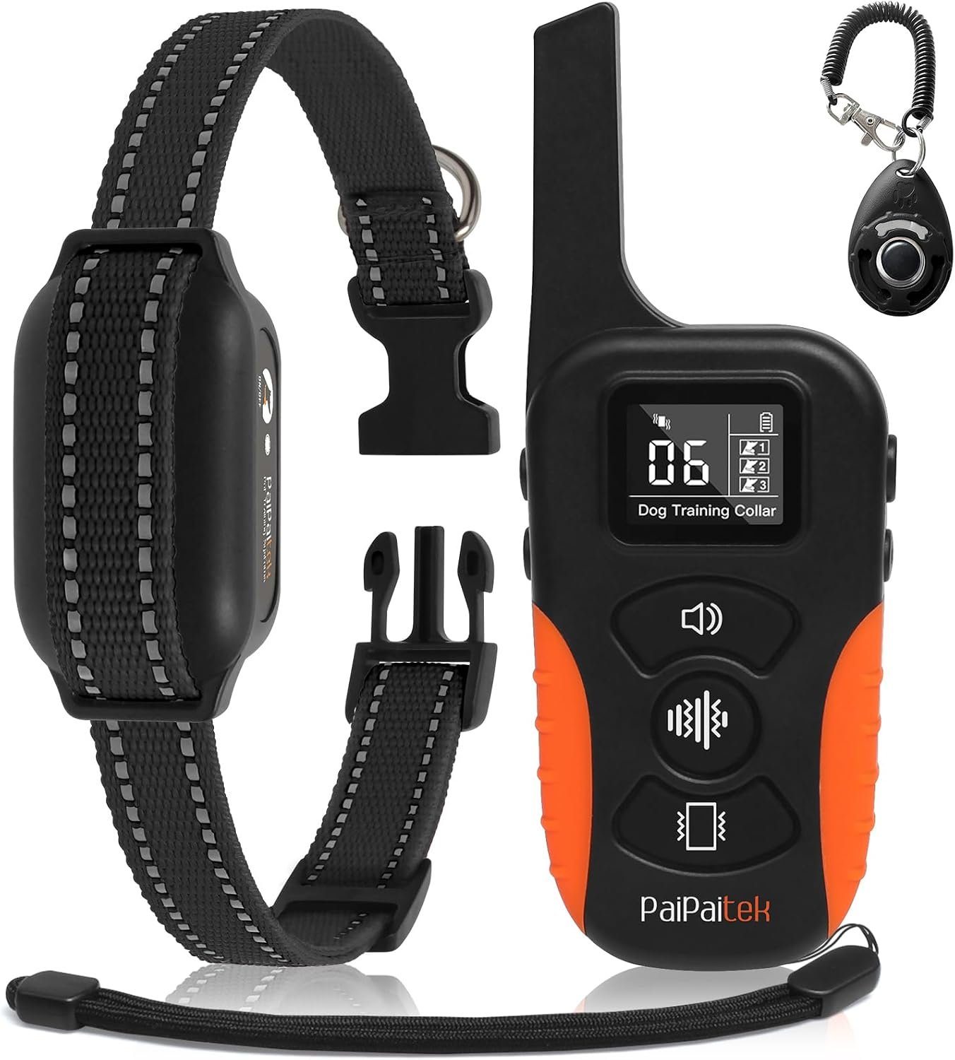 No Shock Dog Training Collar with Remote, Only Vibration & Beep | 3300FT Range & IPX7 Waterproof, Humane Vibration Collar for Small Medium Large Dogs (5-120 lbs) – No Prongs