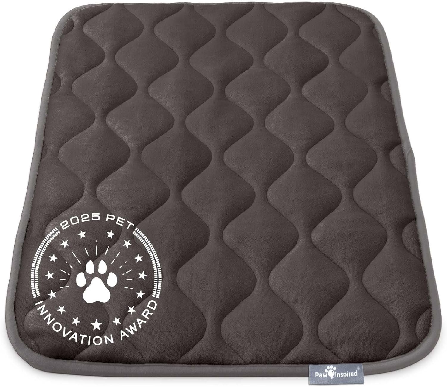 Paw Inspired Washable Padded Crate Mats for Dogs, Gray, 29×18 Inch | Fits 30-inch Kennels, Leakproof, Waterproof Bottom, Plush Dog Pad, Pet Bed
