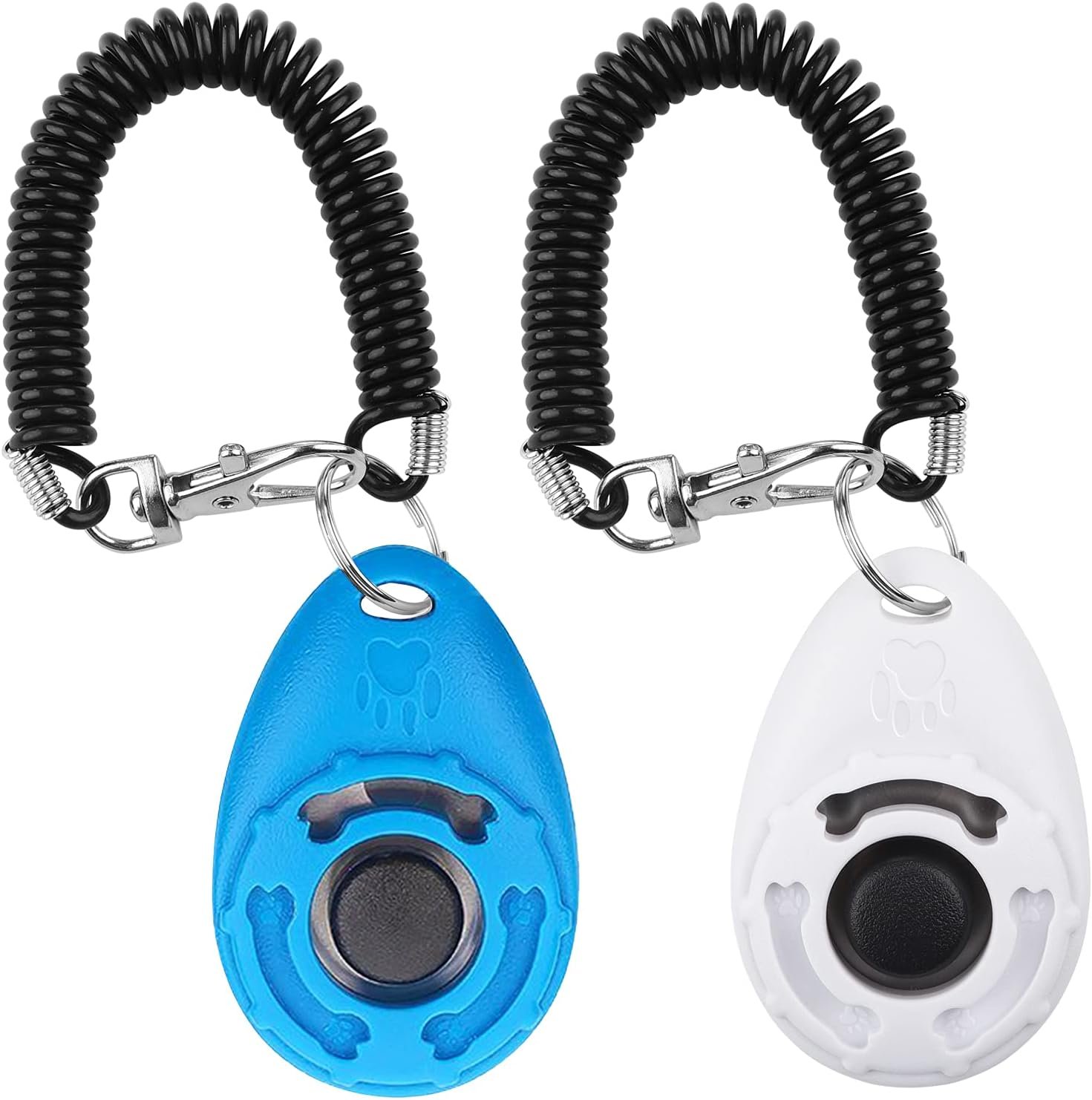Diyife Dog Clicker for Training, 2 Pack Dog Training Clicker | Clicker Dog Training with Wrist Strap, Pet Training Clicker, Perfect for Dog Cat Puppies Behavioral Training (Blue and White)