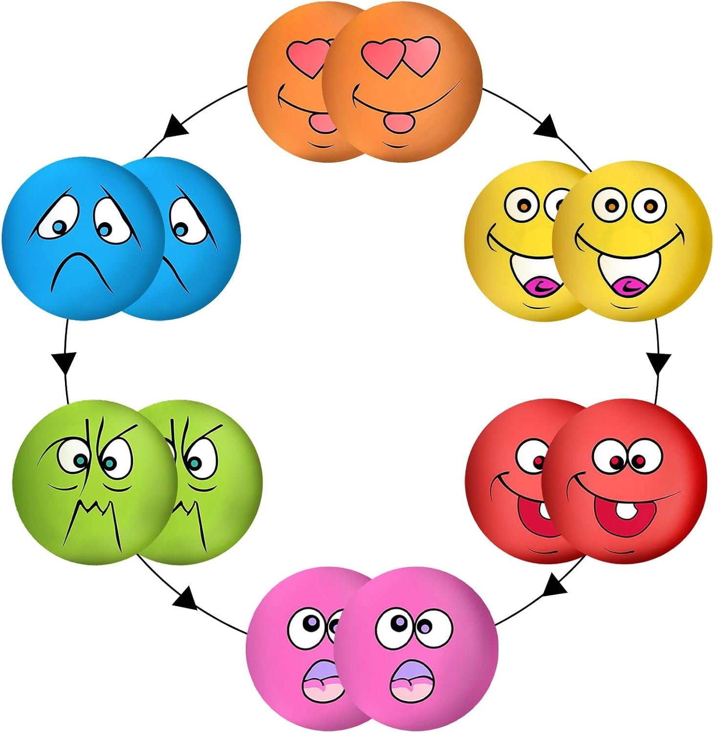 Squeaky Dog Toys Funny Face Chewing Latex Rubber Soft Fetch Play Interactive Dog Squeaky Balls for Puppy Small Medium Pet Dog (12PCS)