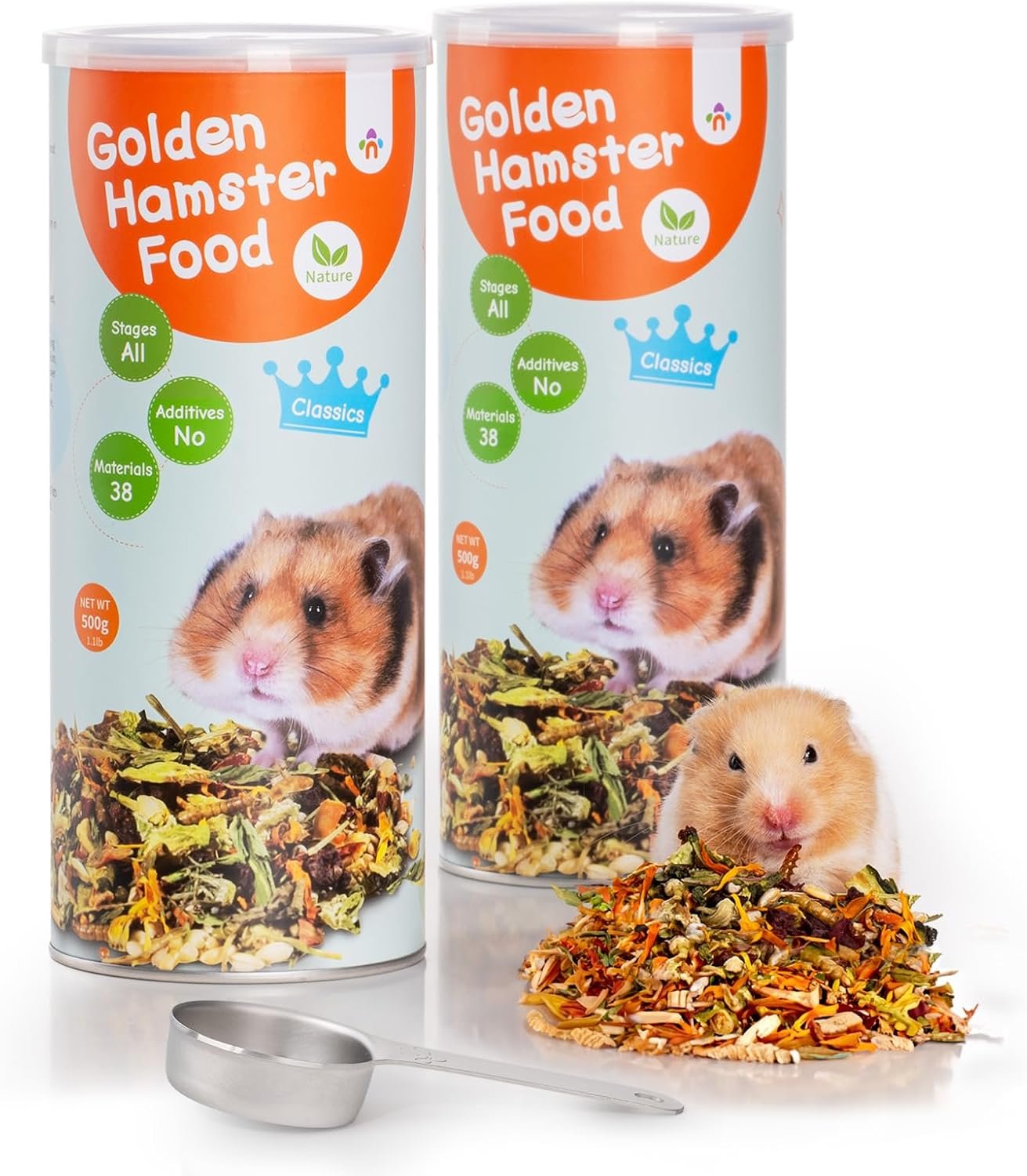 Niteangel Nature Golden Hamster Food: 1kg/35.27oz Complete & Balanced Diet | Selected Well-Matched Nutrient Composition & No Additives Treats Small Animal Food for Syrian Golden Hamsters or Small-Pets