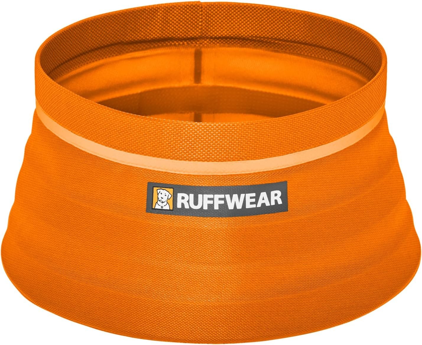Ruffwear, Bivy Collapsible Dog Bowl, 60 fl oz, Salamander Orange, Medium | Waterproof Welded Single-Wall Fabric, Ultralight Portable Fold-Flat, Non-Slip Bottom, Accessory Loop, Reflective Trim, 1.8 L