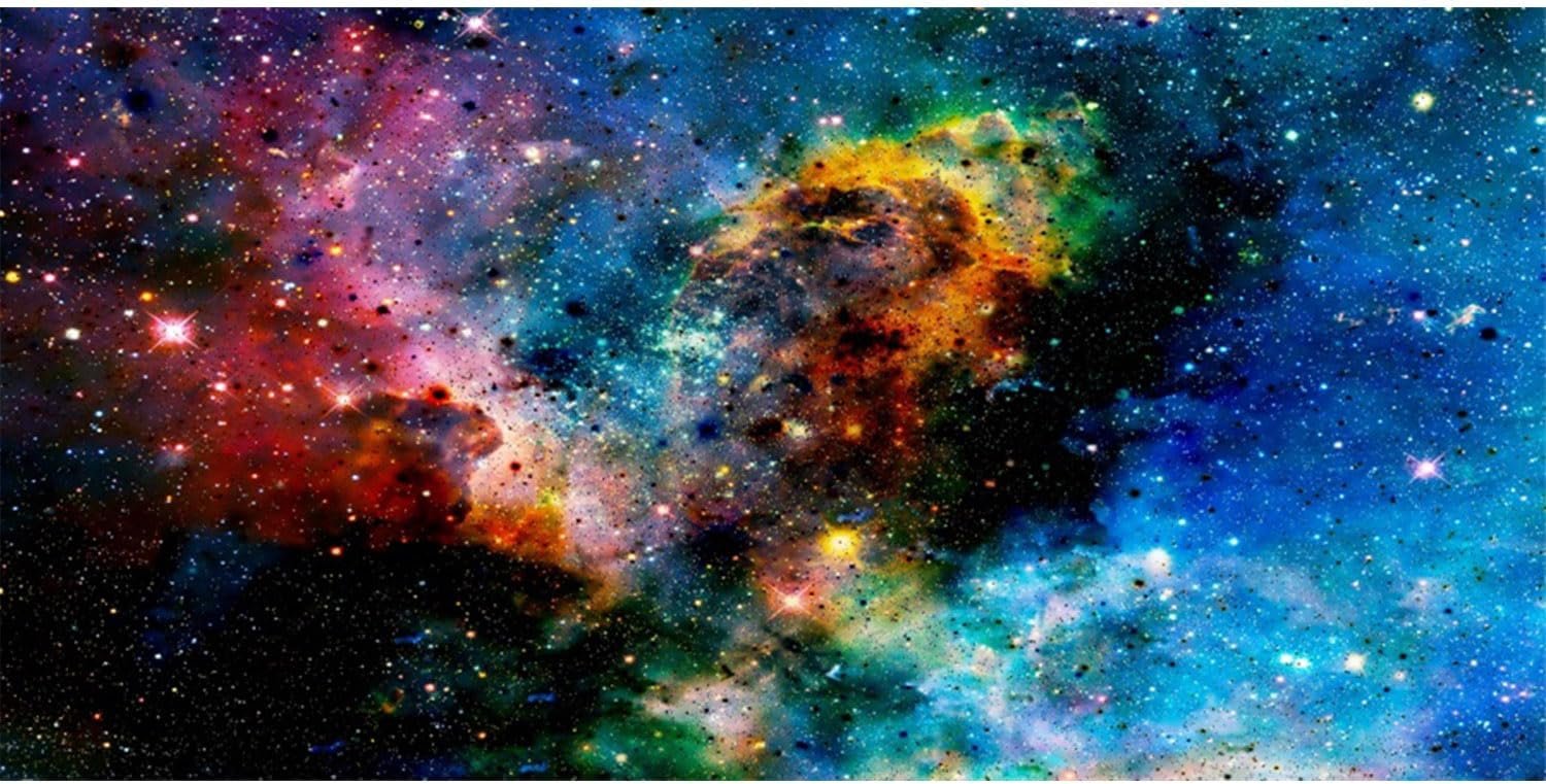 72×18 inches Galaxy Aquarium Background Stars Universe Fish Tank Backdrop | AWERT Cloud Colorful Cosmic Mystery Space Terrarium Background