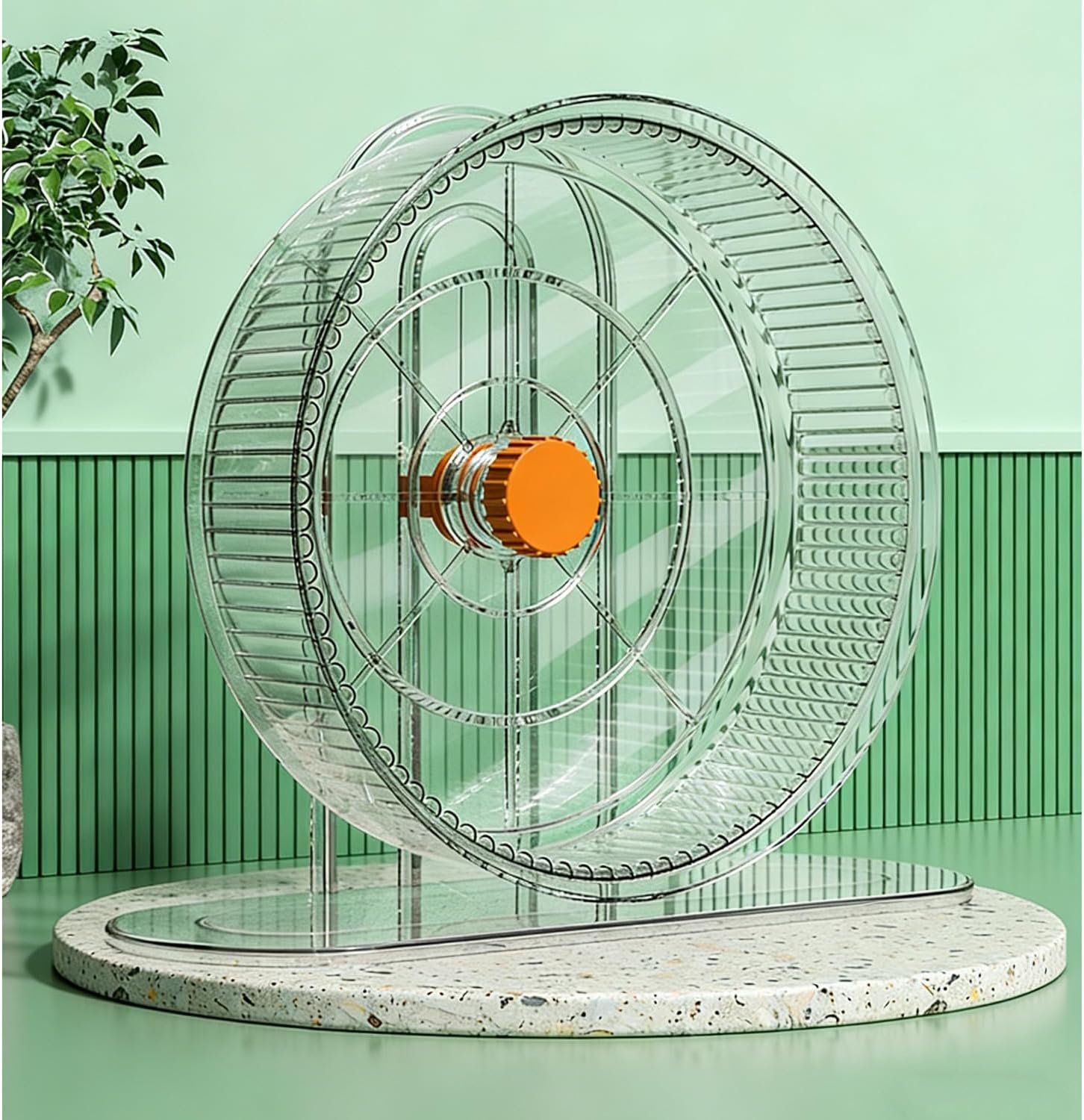 Hamster Wheel, Silent Hamster Training Running Wheel | Silent, Height Adjustable, Clear Acrylic, Stable, Durable
