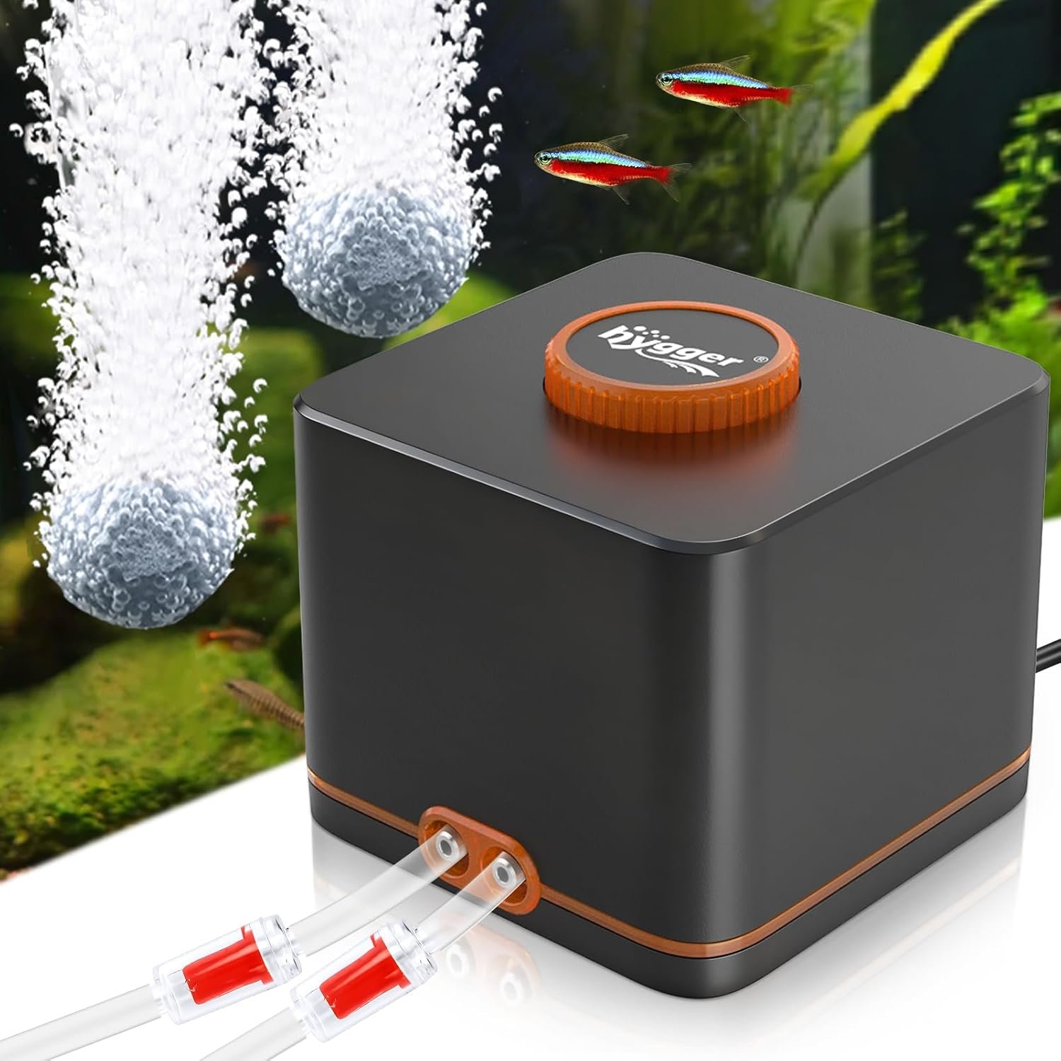 hygger Strong Aquarium Air Pump for Medium Large Fish Tank, Hydroponic Systerm, Household Commercial Use
