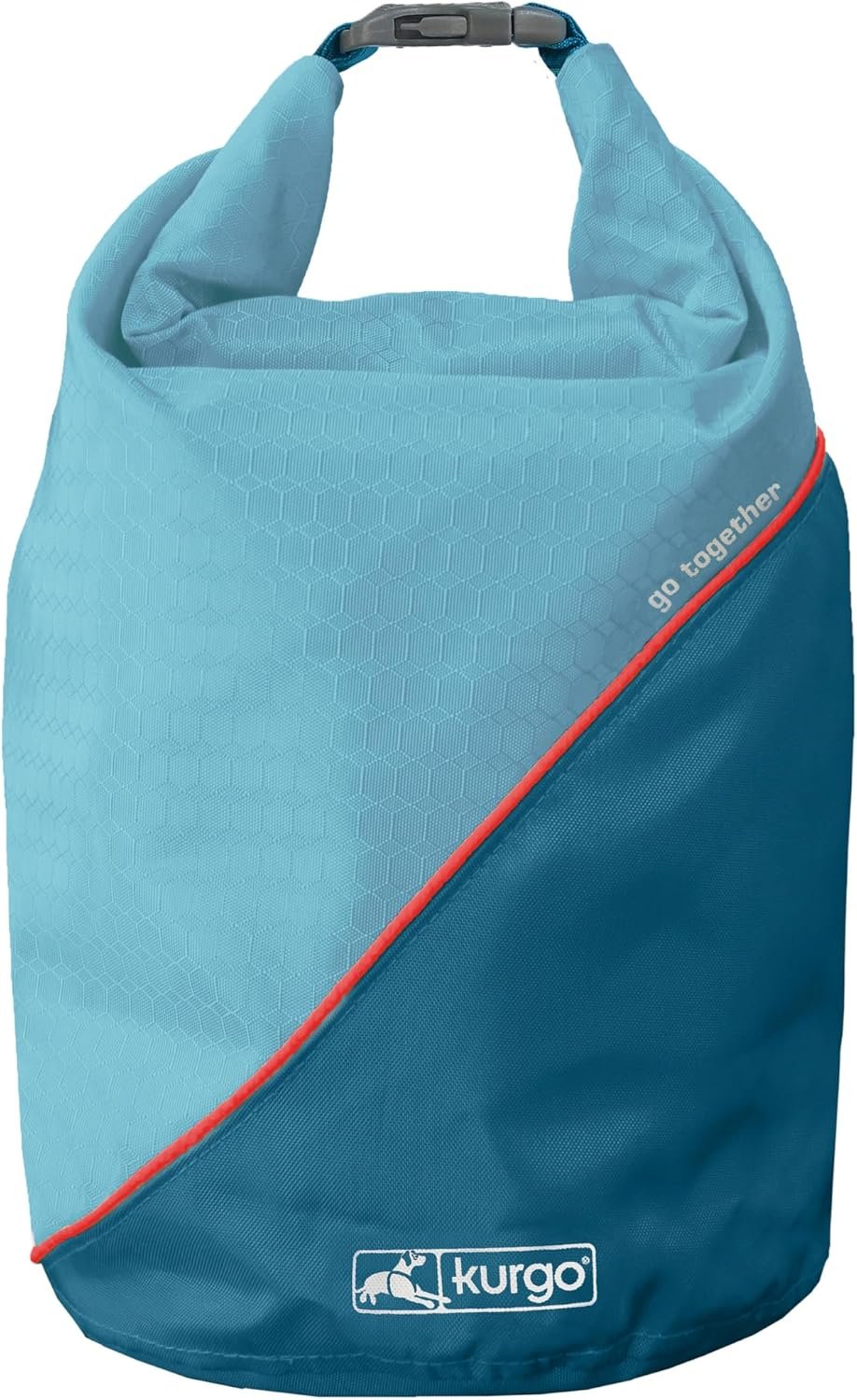 Kurgo Kibble Carrier, Coastal Blue | Dog Food Travel Bag, Ripstop Material, Food-Safe Liner, Bottom Bowl Stash Pocket, Side Zip Pocket, Hold Up to 5 Lb of Kibble