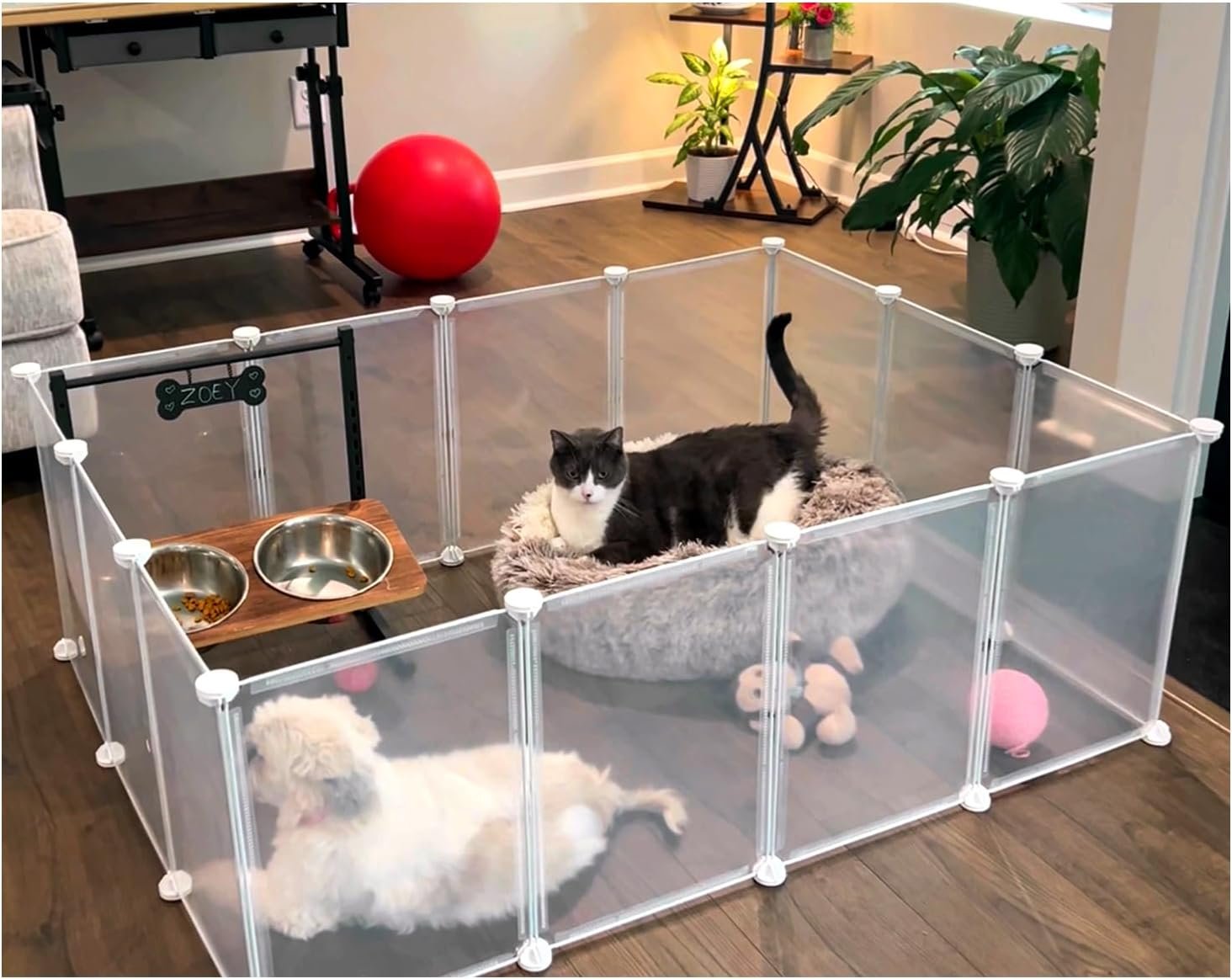 Modular Small Pet Playpen, 14 Panels, 16.5″ Height Indoor Enclosure for Rabbits, Guinea Pigs, Hedgehogs, Kittens and Small Pets