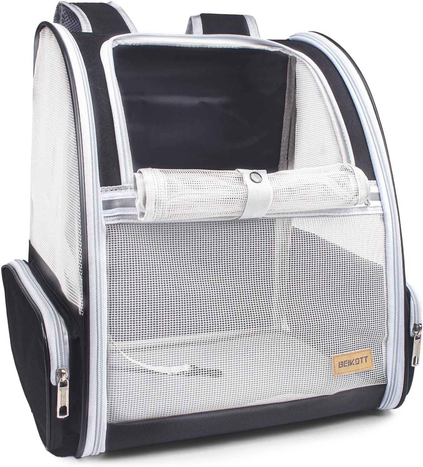 Cat Carrier Backpack, Dog Backpack, Ventilate Pet Cats Puppy Dogs Birds Bunny Backpack for Travel Indoor Outdoor Use(Black)