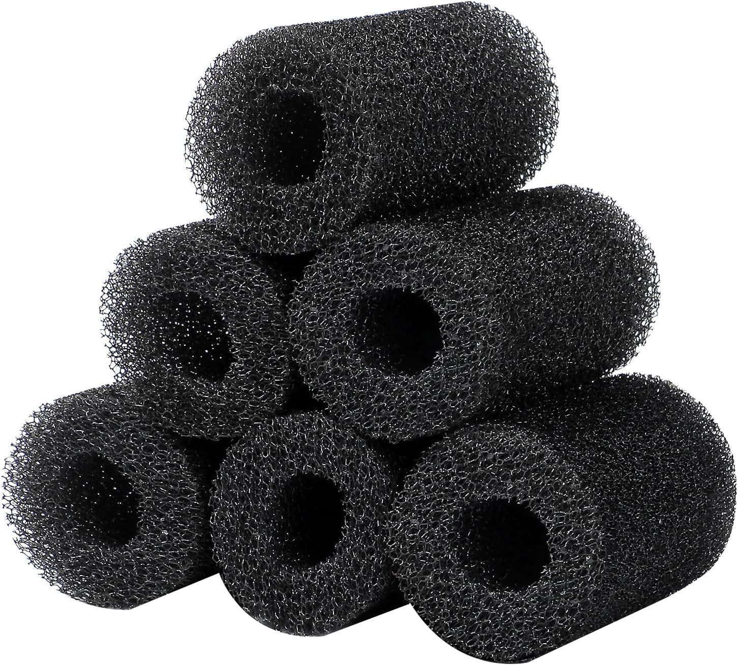 AQUANEAT 6-Pack Pre-Filter Sponge for Aquarium Shrimp Fry Fish Tank Filter 0.8” Intake, Replacement Foam Cover