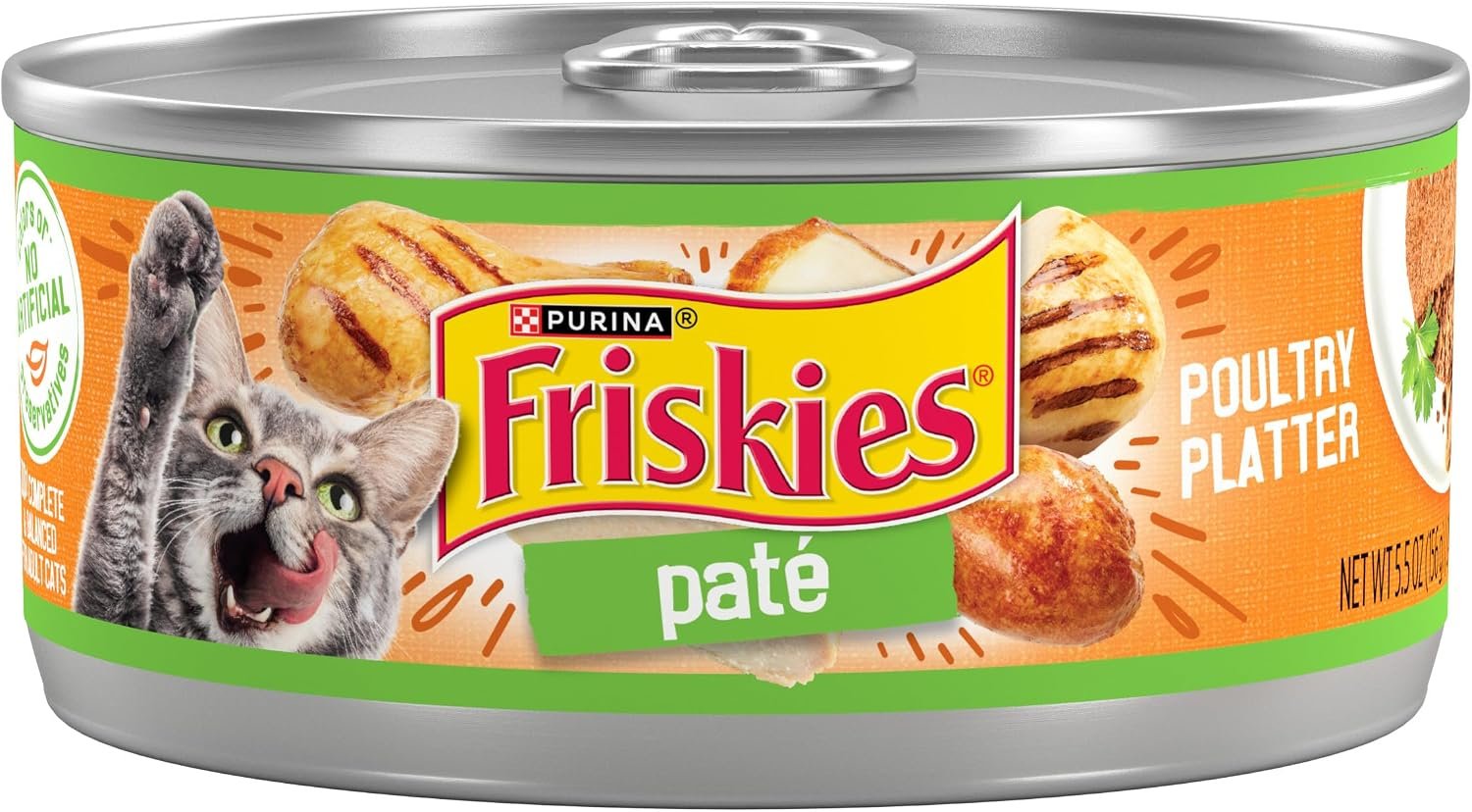 Purina Friskies Wet Cat Food Pate, Poultry Platter – (Pack of 24) 5.5 oz. Cans