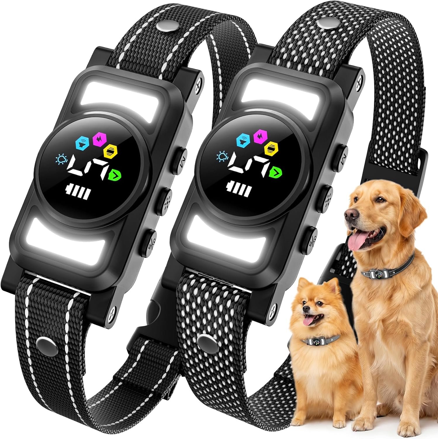 Jicawz Dog Bark Collar for Large Medium Small Dogs, AI No-Bark Collar for Dogs Training Collar, Smart Barking Collar, Rechargeable Bark Collar