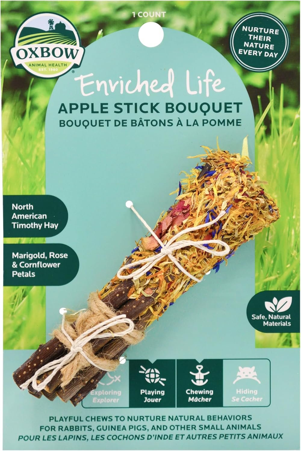 Oxbow Apple Stick Bouquet, Rabbit & Guinea Pig Toys, Bunny Enrichment Toys | Rabbit Chew Toys, Guinea Pig Enrichment, Guinea Pig Chew Toys, Rabbit Enrichment, Natural Materials, Small Pet Accessories