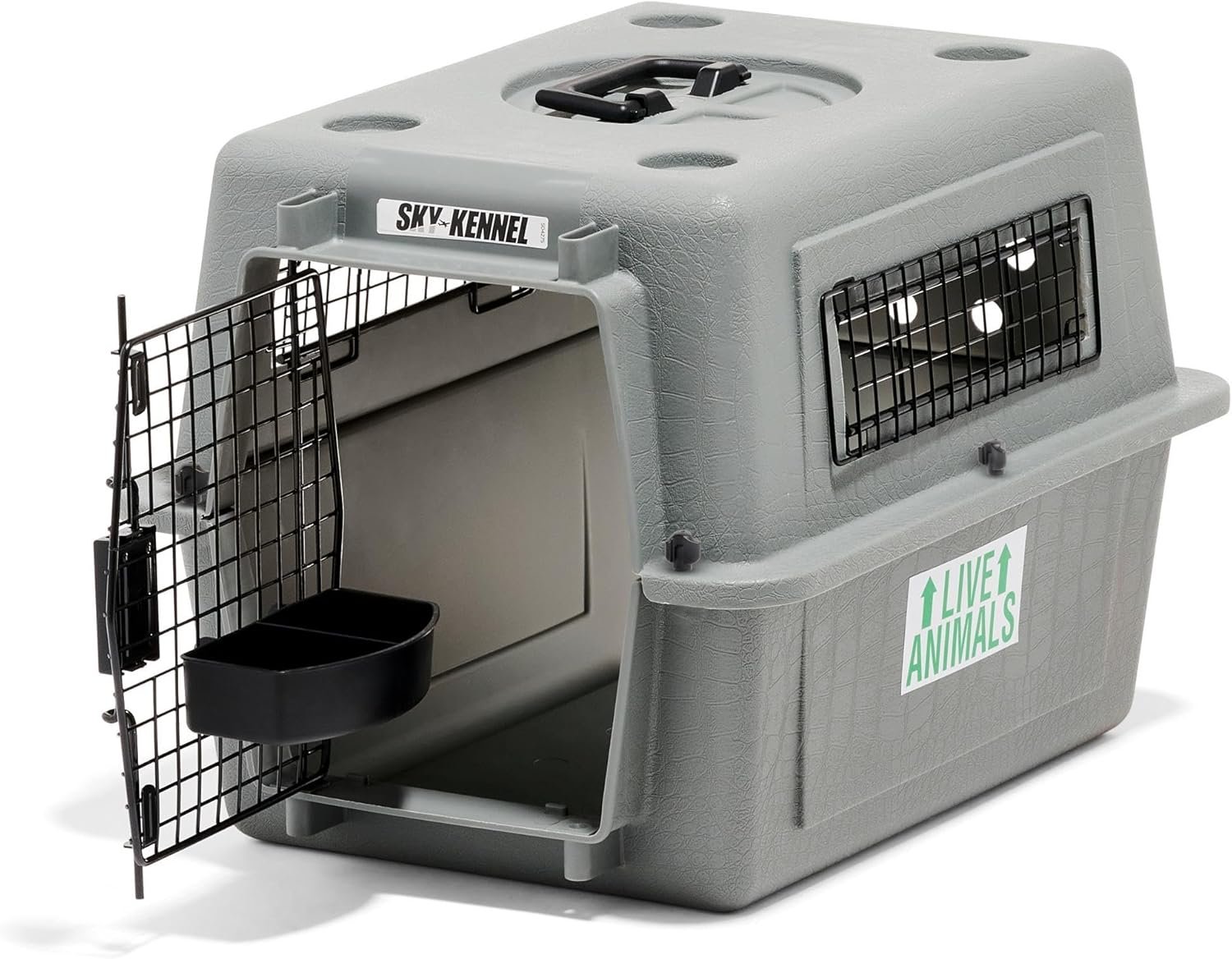 Petmate Sky Kennel For Air and Travel Airline Compliant Dog Crate for Smaller Dog Breeds or Pets up to 15 lbs, Heavy Duty Dog Kennel, Made in the USA- 21″ L | Travel carrier made in USA, durable hard shell, secure door, great for air and road trips, safe home for small pets and pups