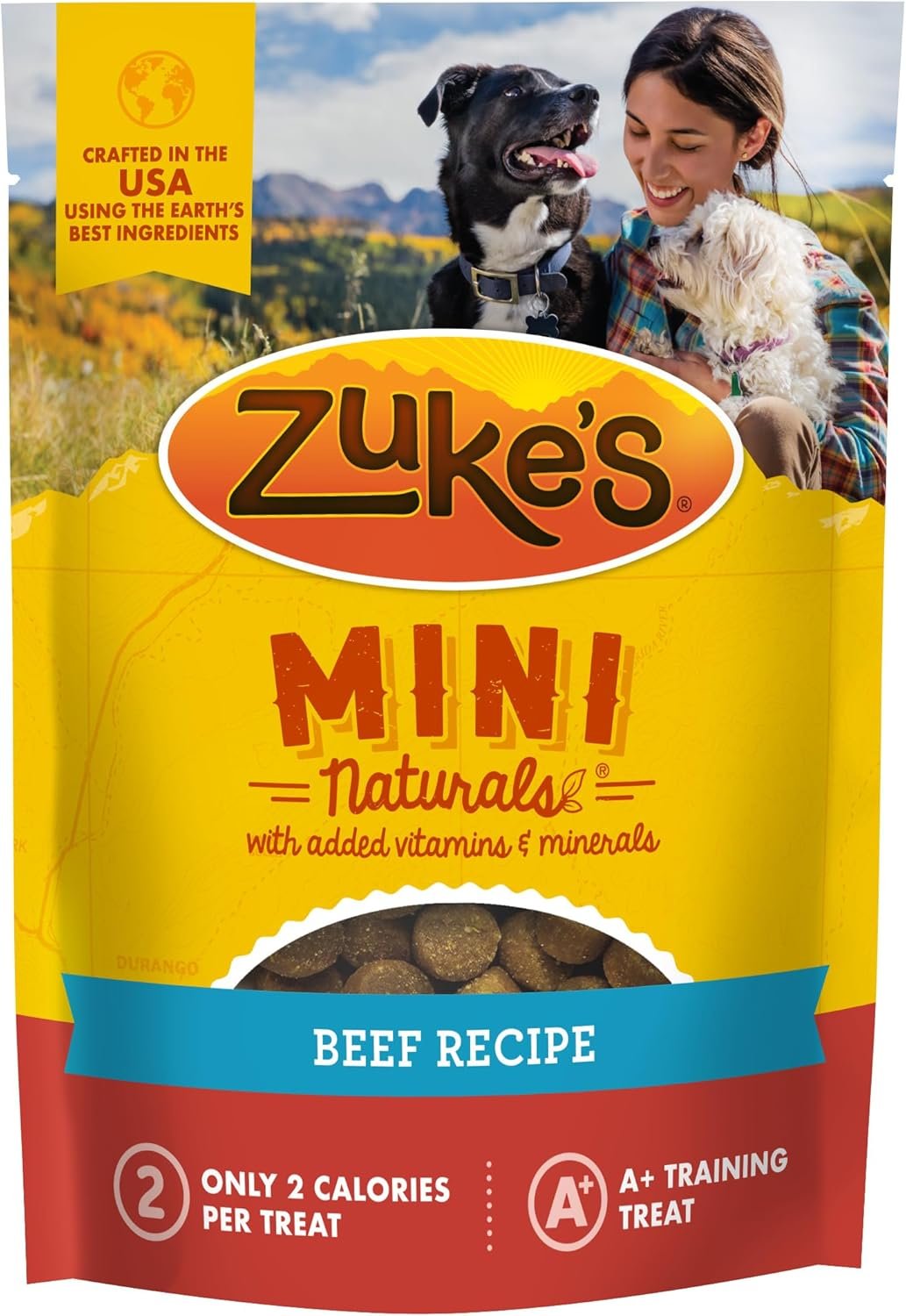 Zuke’s Mini Naturals Soft And Chewy Dog Treats For Training Pouch, Natural Treat Bites With Beef Recipe – 6 oz. Bag