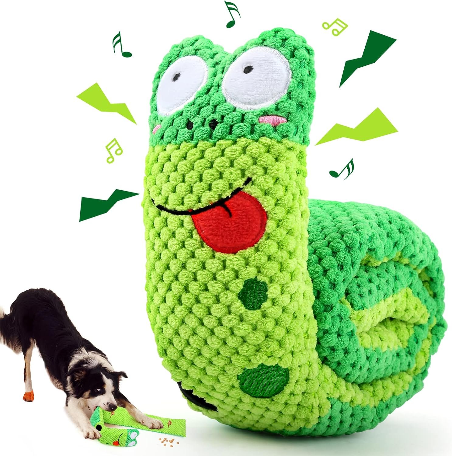 Letsmeet Squeaky Snuffle Dog Toy for Boredom Relief, Interactive Treat Puzzle Plush for Mental Stimulation & Foraging Training, Soft Chew Toy for Small Medium Dogs