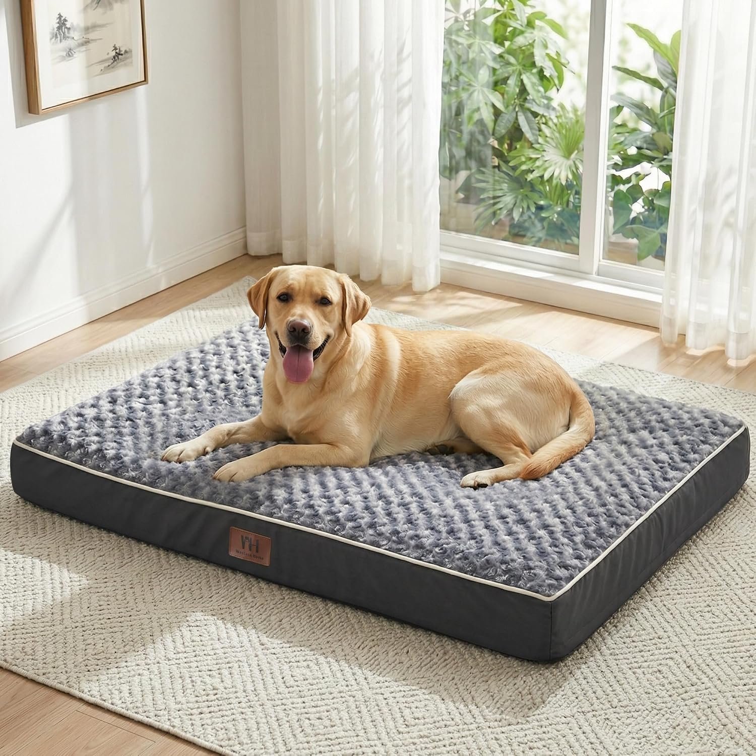 Orthopedic Dog Beds Large Sized Dog Washable Pet Bed, 36in | Waterproof Liner, Removable Cover, Thick Memory Foam for Joint Support, Nonskid Bottom, OEKO-TEX Certified, Grey,Up to 70 Lbs