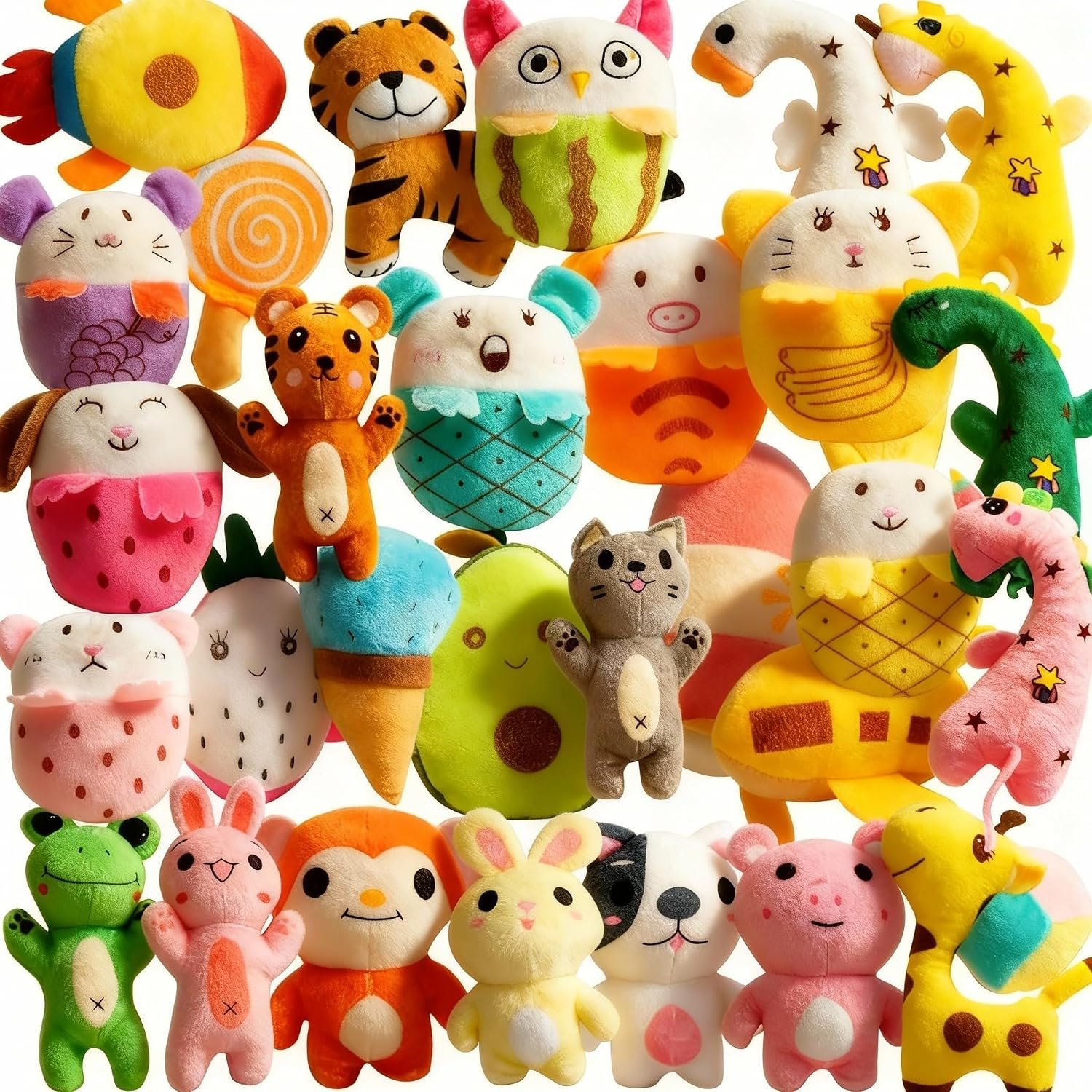 30 Pcs Dog Squeaky Toys, Cute Plush Small Dog Toys with Squeakers, Interactive Puppy Chew Toys for Small Medium Dogs to Keep Them Busy