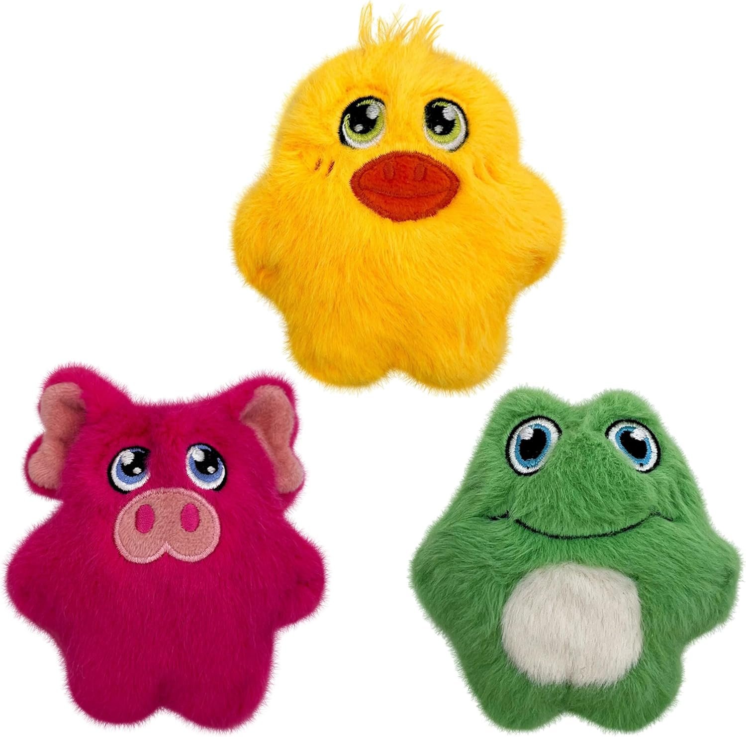 KONG Snuzzles Kiddos Mini Extra Small Dog Toy – Soft Plush Squeaky Toy for Small Dogs & Puppies (Frog/Pig/Duck Combo)
