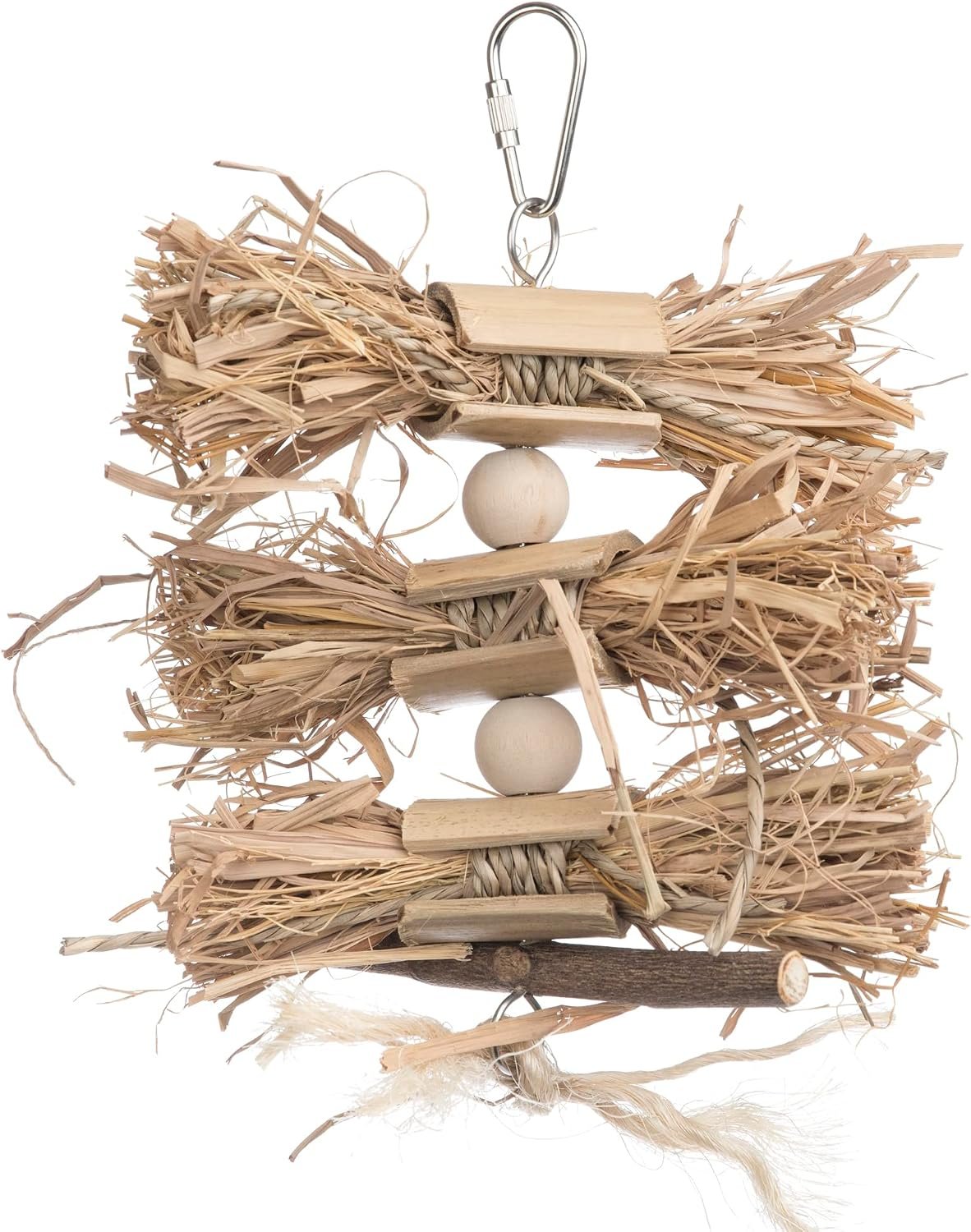 Prevue Pet Products Naturals Preen & Pacify Woodland Harvest Bird Toy | Accessories for Parakeets, Conures, Cockatiels, Budgies, and Small to Medium Birds, Hanging Cage Toy for Preening and Pecking
