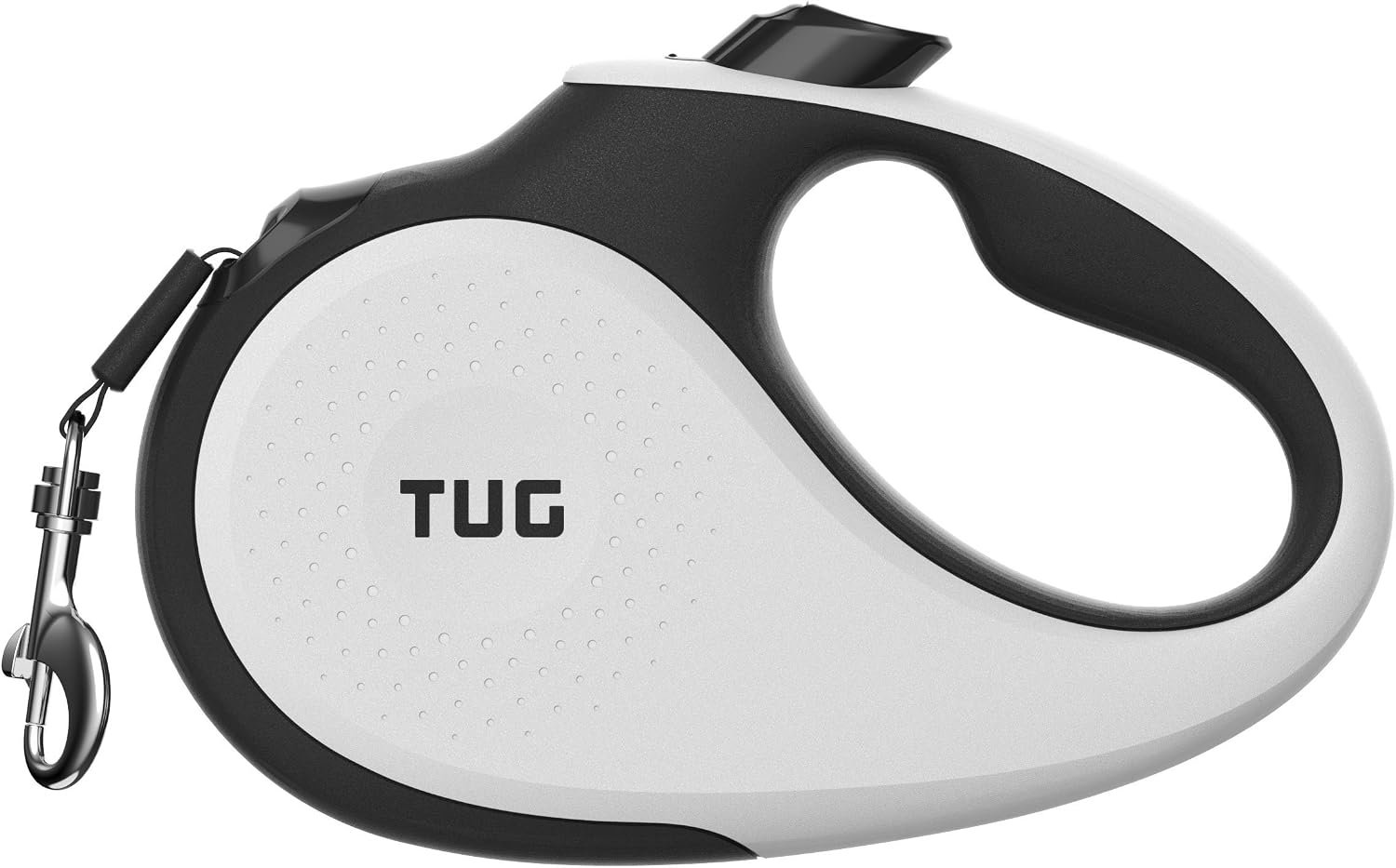 TUG Original Retractable Dog Leash, 16 ft (Large, White) | 360° Tangle-Free Retraction, 16 ft Tape, Quick Thumb Lock, Anti-Slip Handle, For Dogs Under 110 lbs
