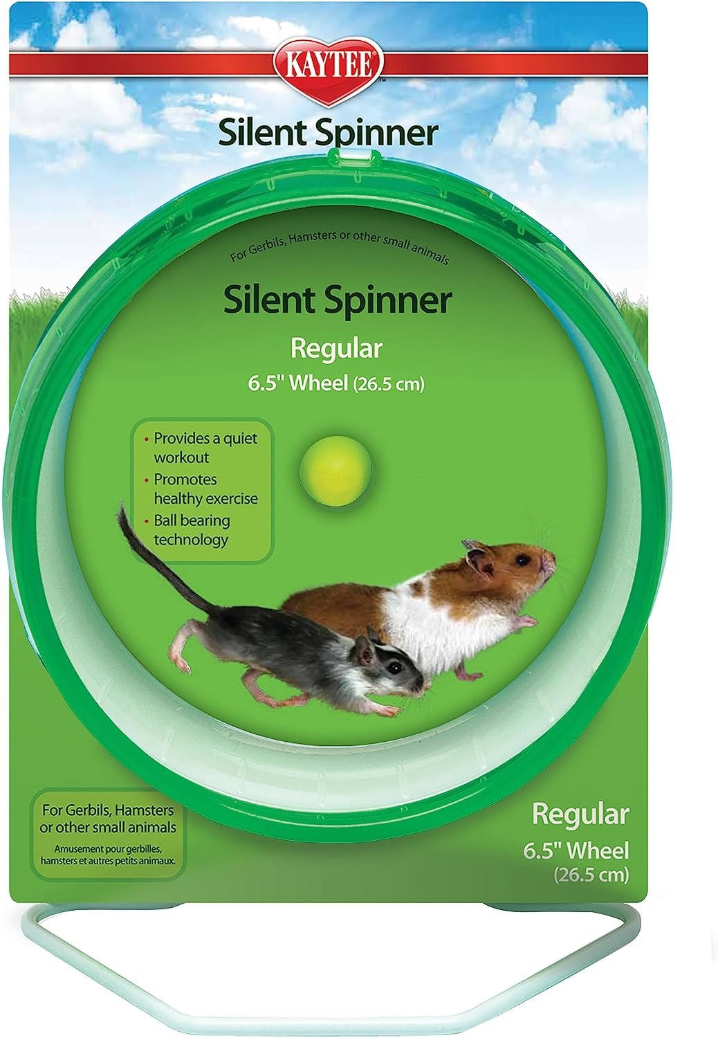 Kaytee Silent Spinner Wheel For Pet Hamsters and Gerbils, Regular 6.5 Inch