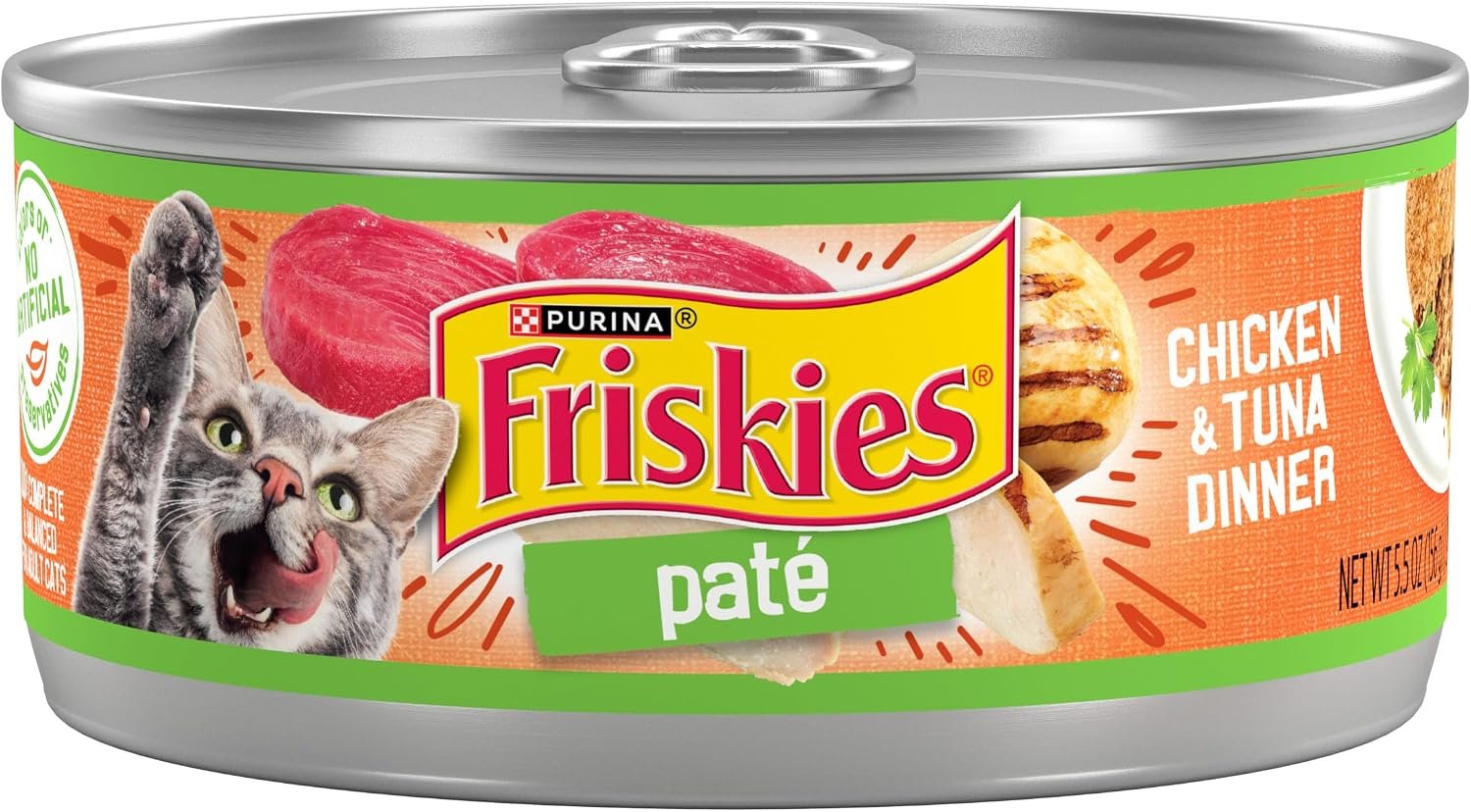 Purina Friskies Wet Cat Food Pate, Chicken and Tuna Dinner – (Pack of 24) 5.5 oz. Cans