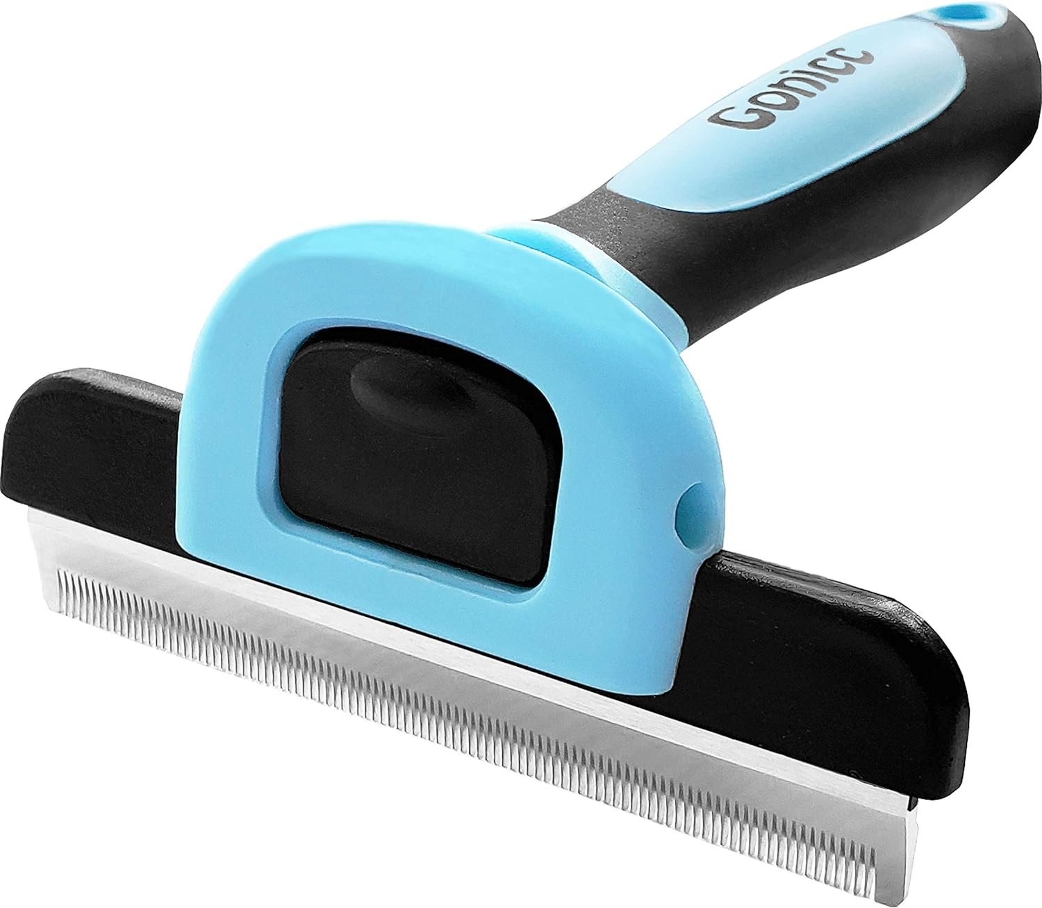 Gonicc PDT- 1001 Professional Pet De Shedding comb Tool Blue | Effectively Reduces Shedding by Up to 95%, Ideal for Short, Medium, Long Hair, Ergonomic Non-Slip Handles, Durable And Stable